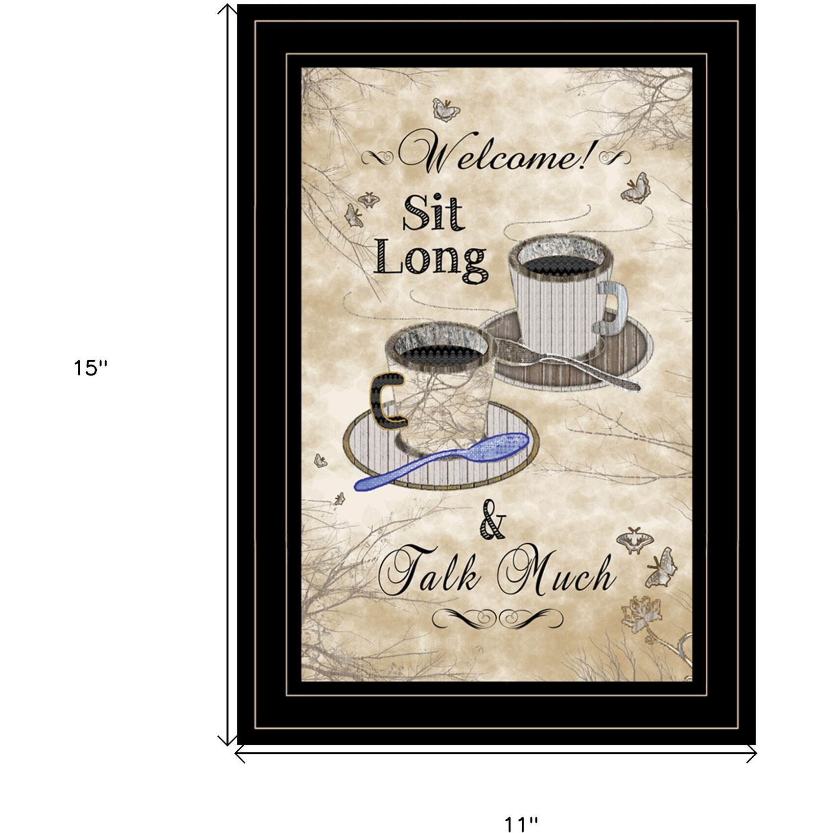Sit Long Talk Much 4 Black Framed Print Kitchen Wall Art