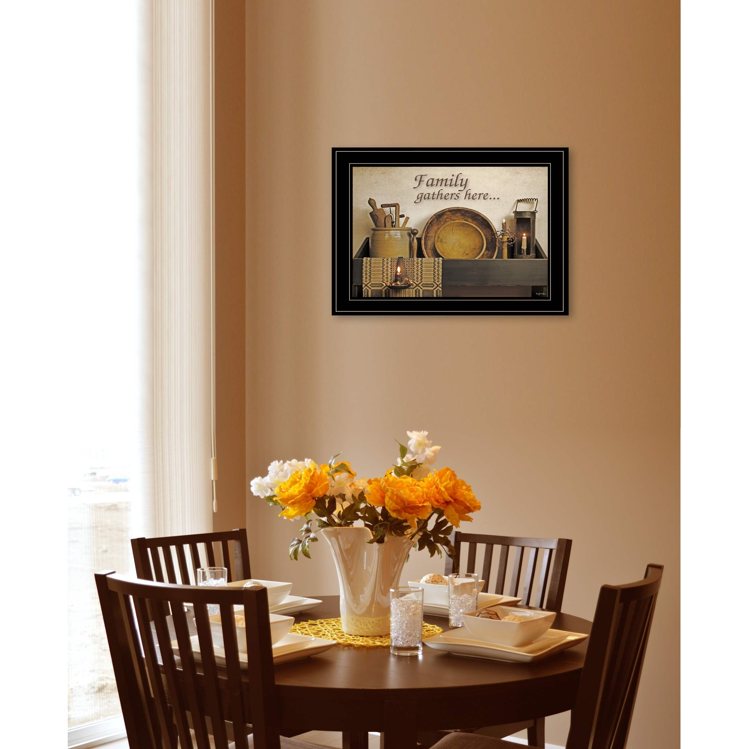 Family Gather Here 3 Black Framed Print Wall Art