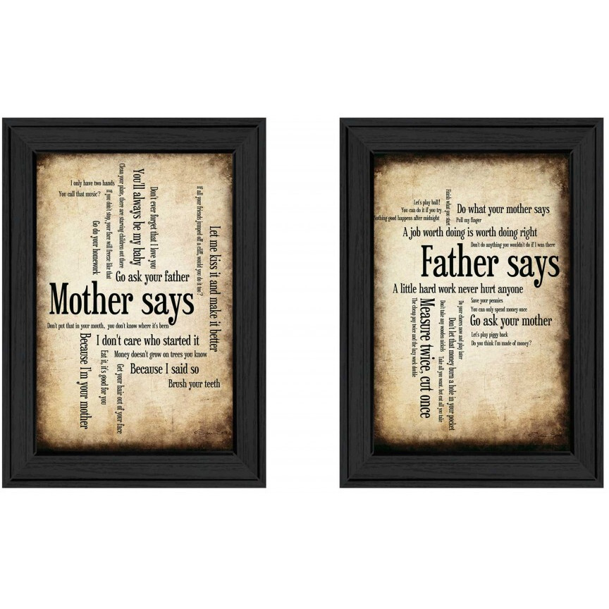 Set Of Two Parents Black Framed Print Wall Art