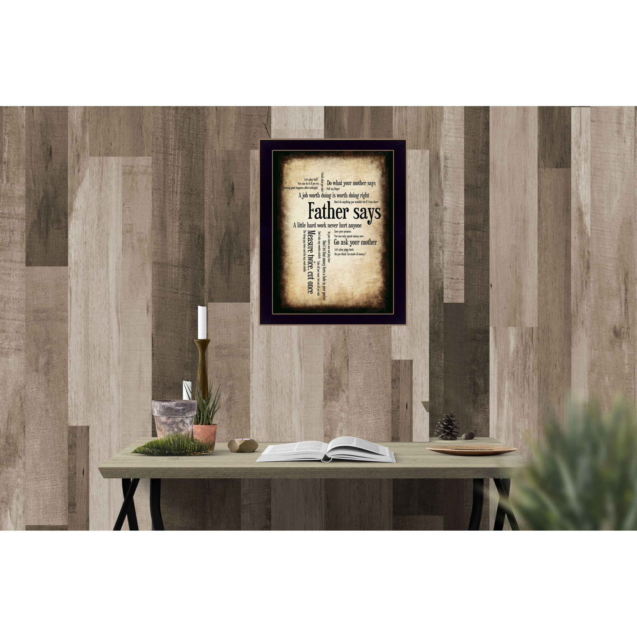 Father Says 1 Black Framed Print Wall Art