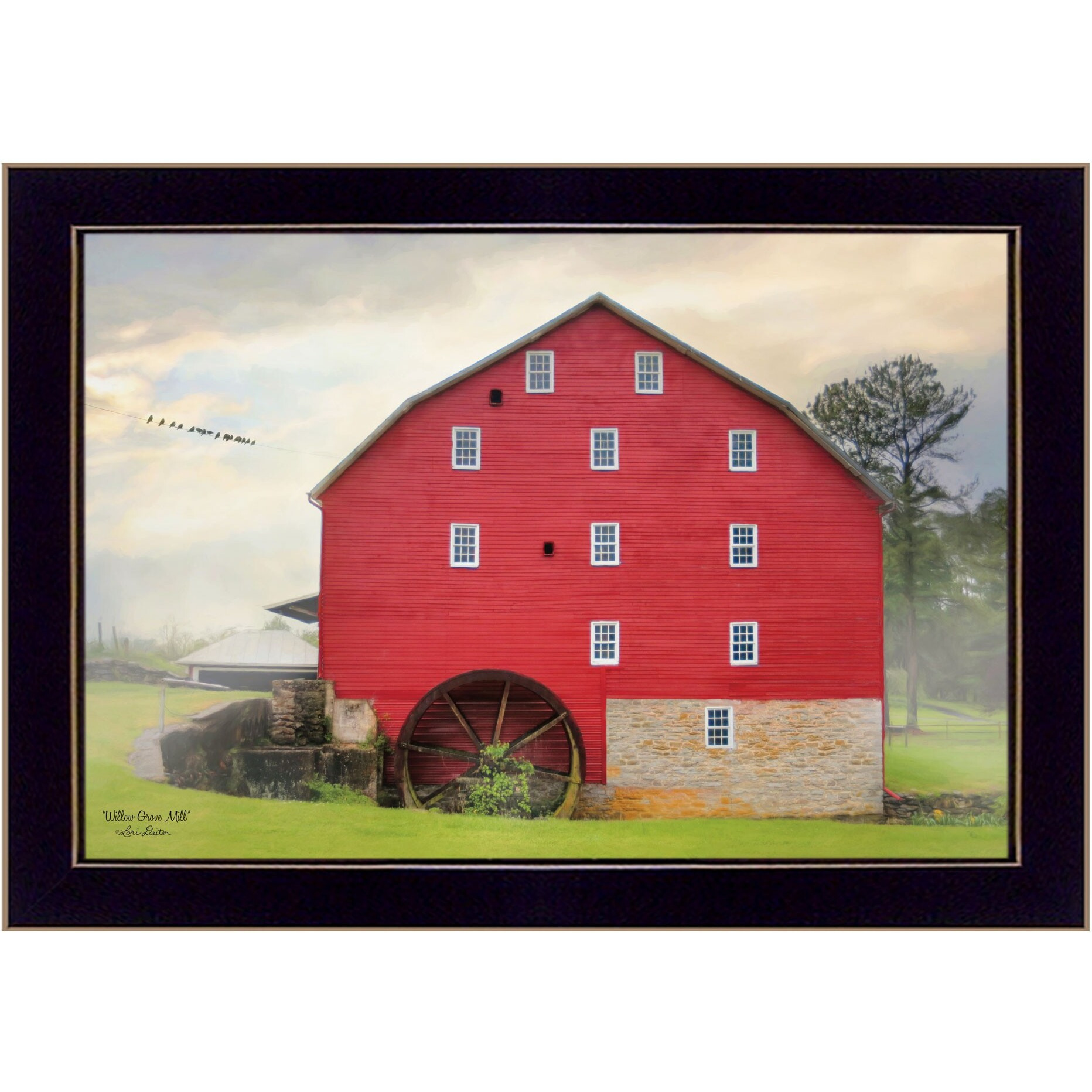 Willow Grove Mill 1 Black Framed Print Wall Art