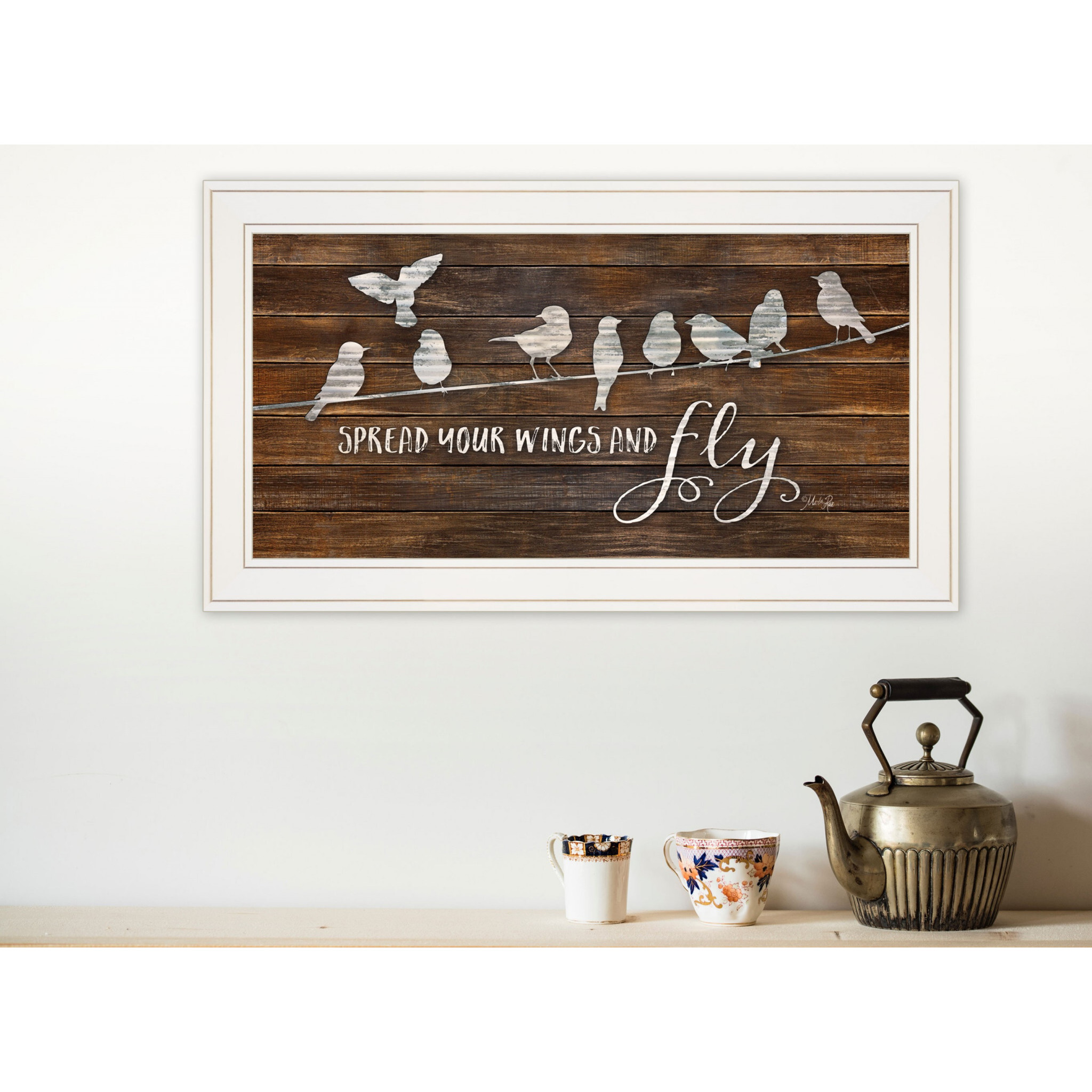 Spread Your Wings And Fly 1 White Framed Print Wall Art