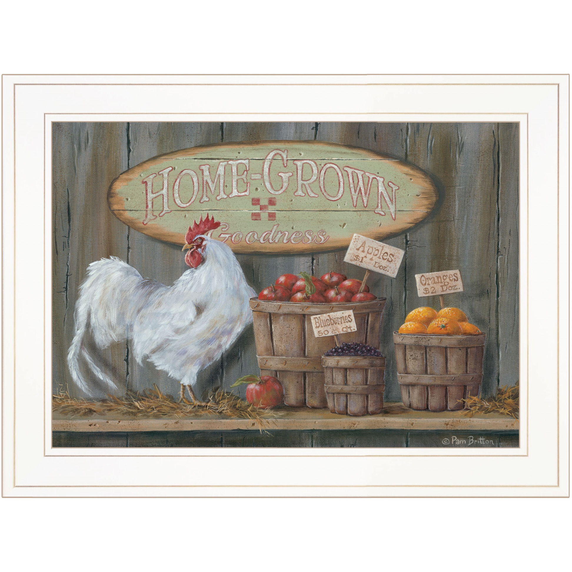 Home Grown 2 White Framed Print Wall Art