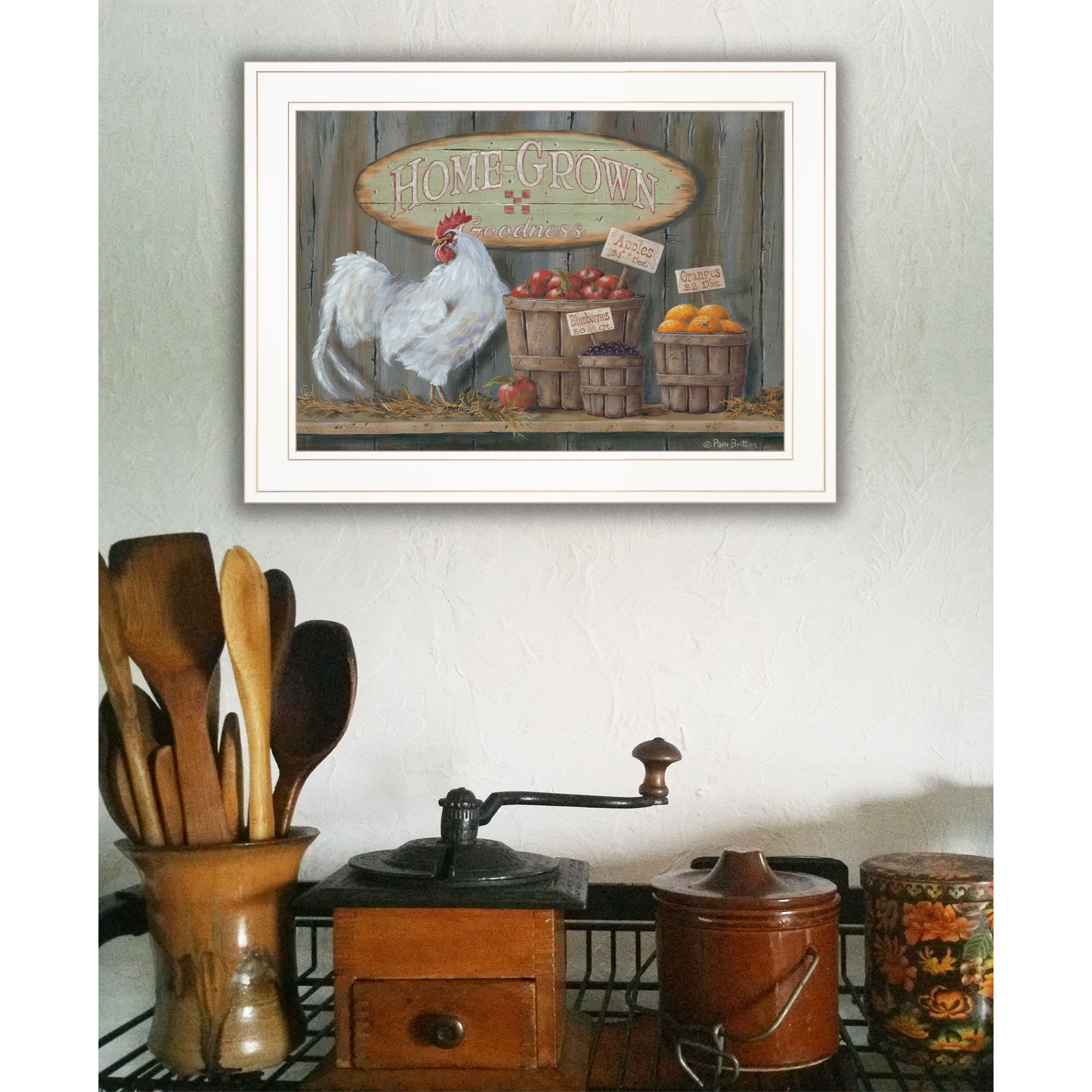 Home Grown 2 White Framed Print Wall Art