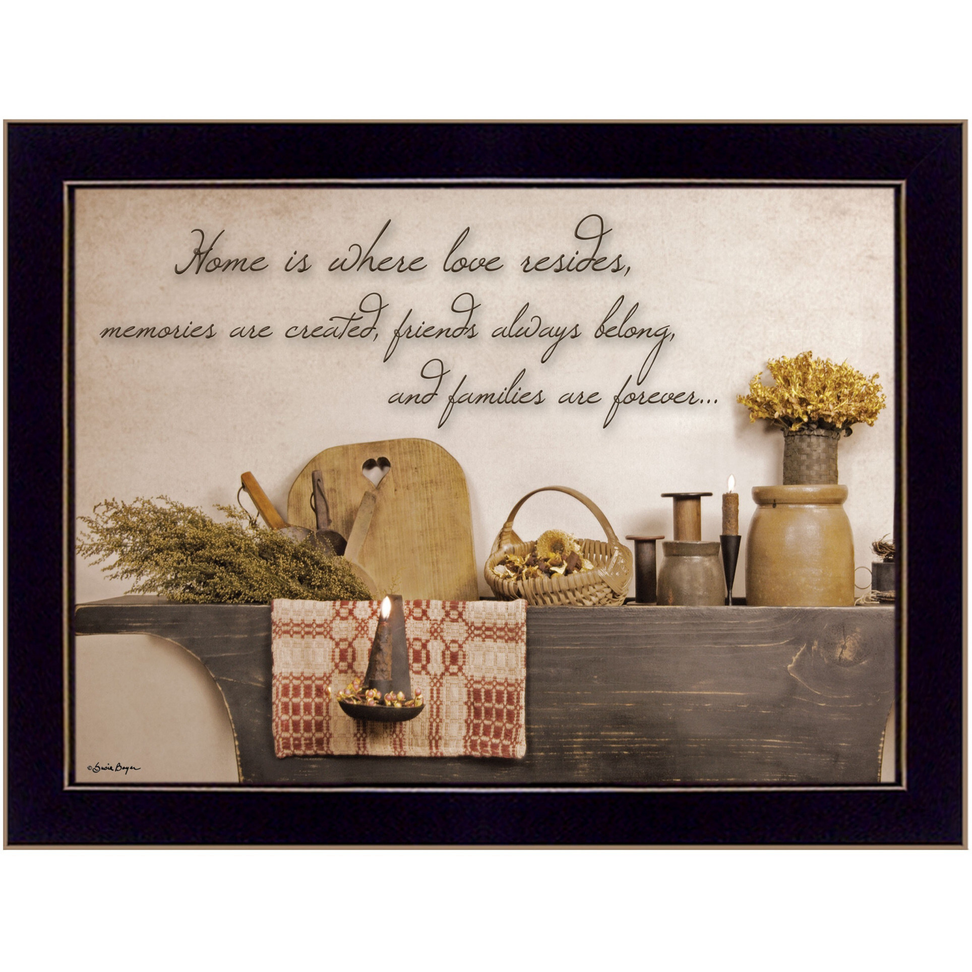 Home Is Where Love Resides 3 Black Framed Print Wall Art