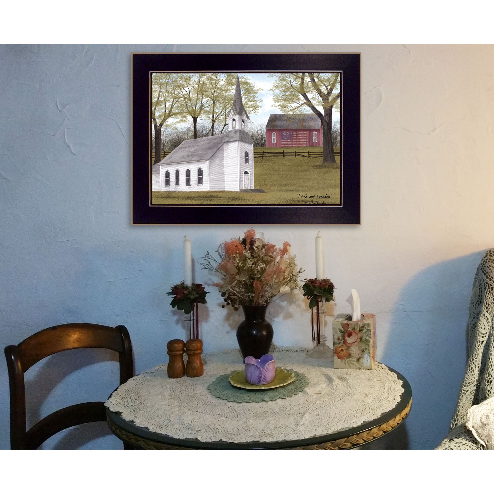 Faith And Freedom 1 Black Framed Print Wall Art