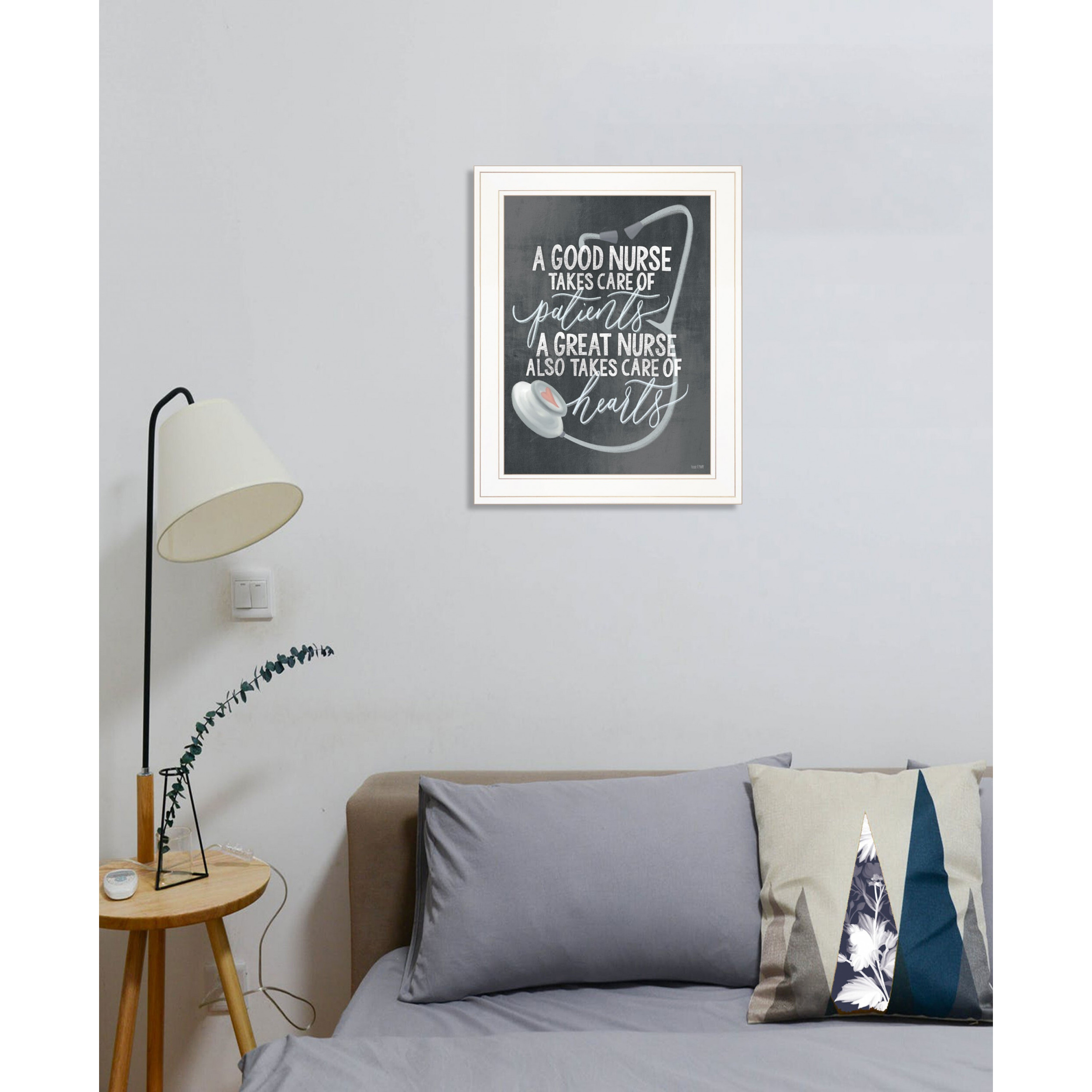 A Nurses Heart 1 White Framed Print Wall Art