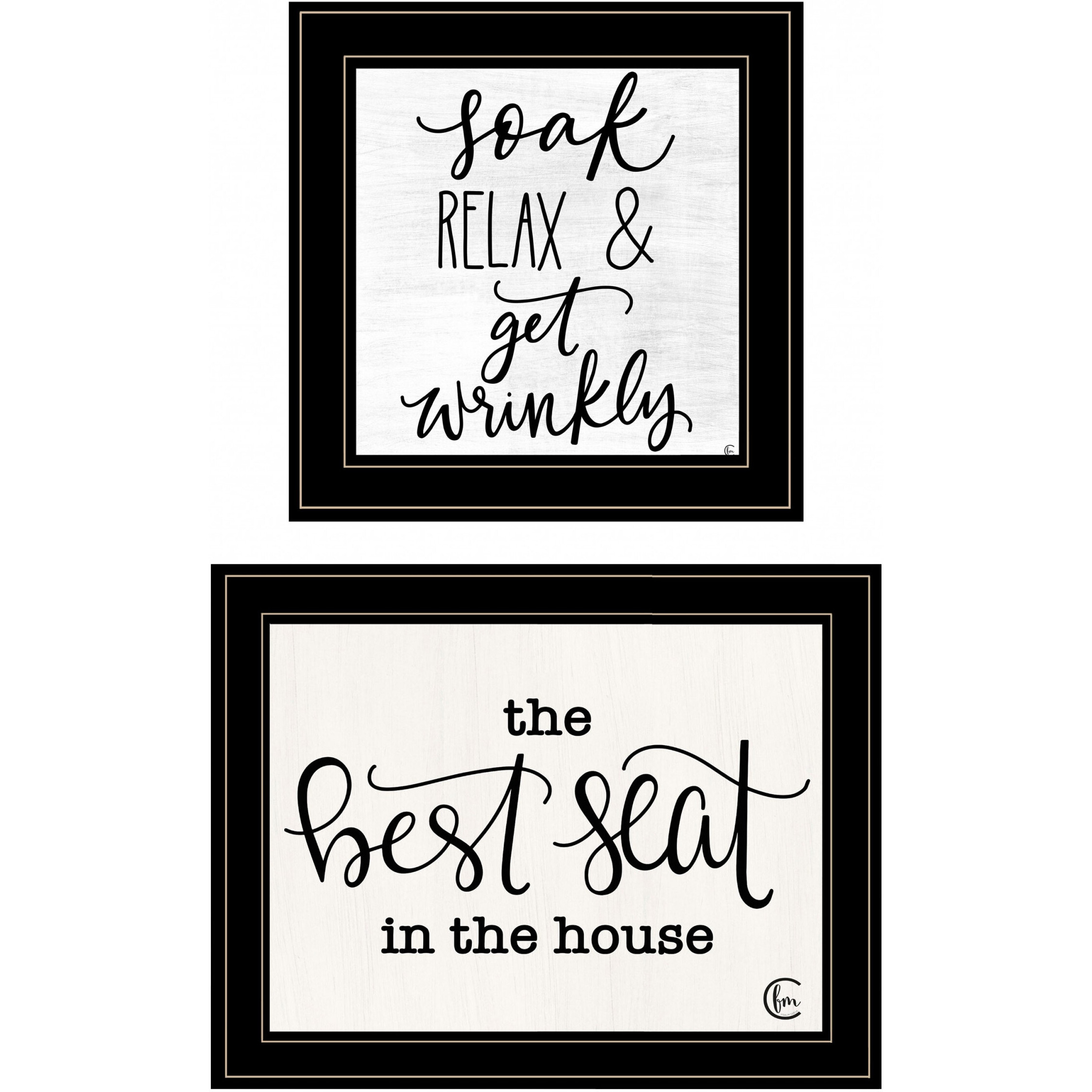 Set Of Two The Best Seat In The House 2 Black Framed Print Wall Art