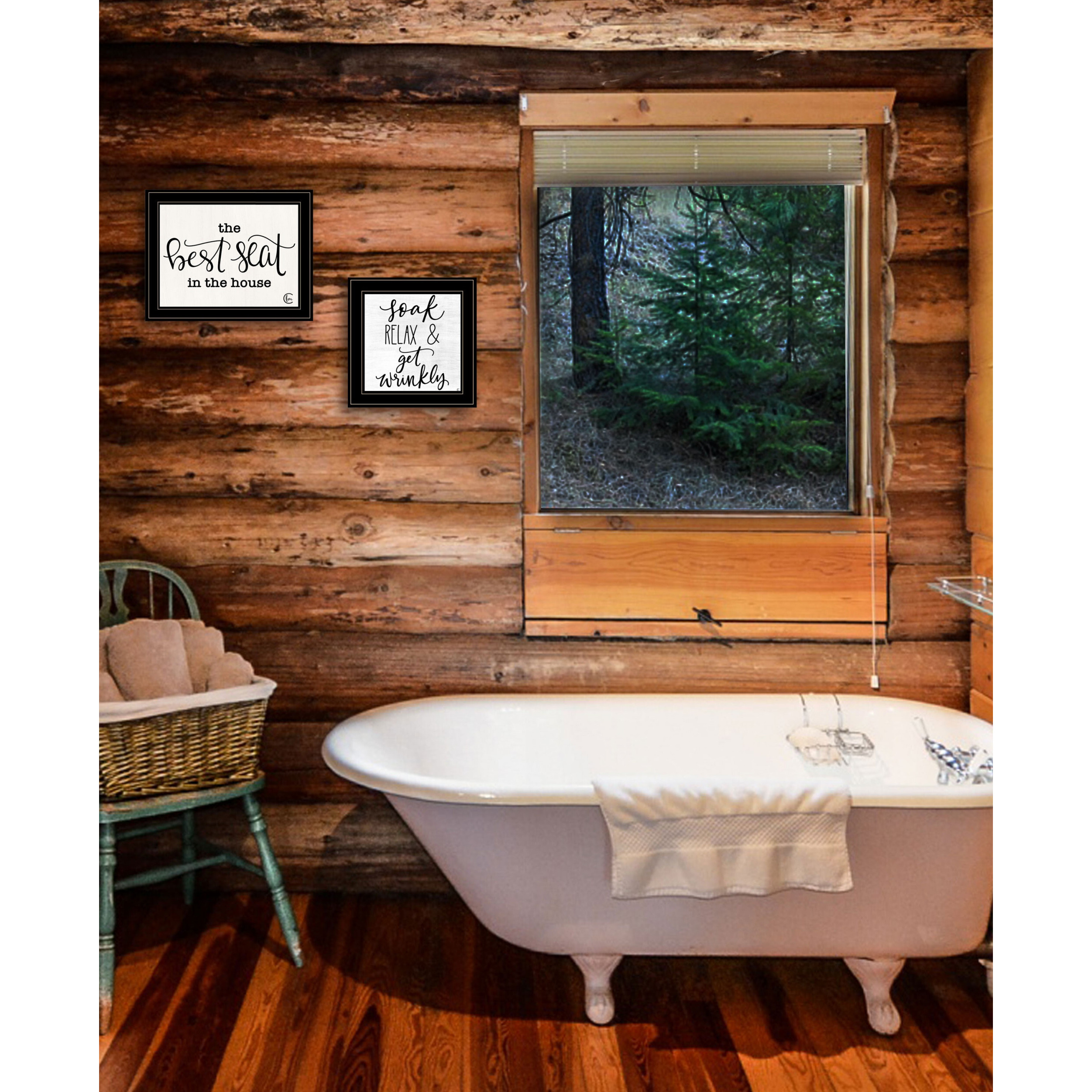Set Of Two The Best Seat In The House 2 Black Framed Print Wall Art