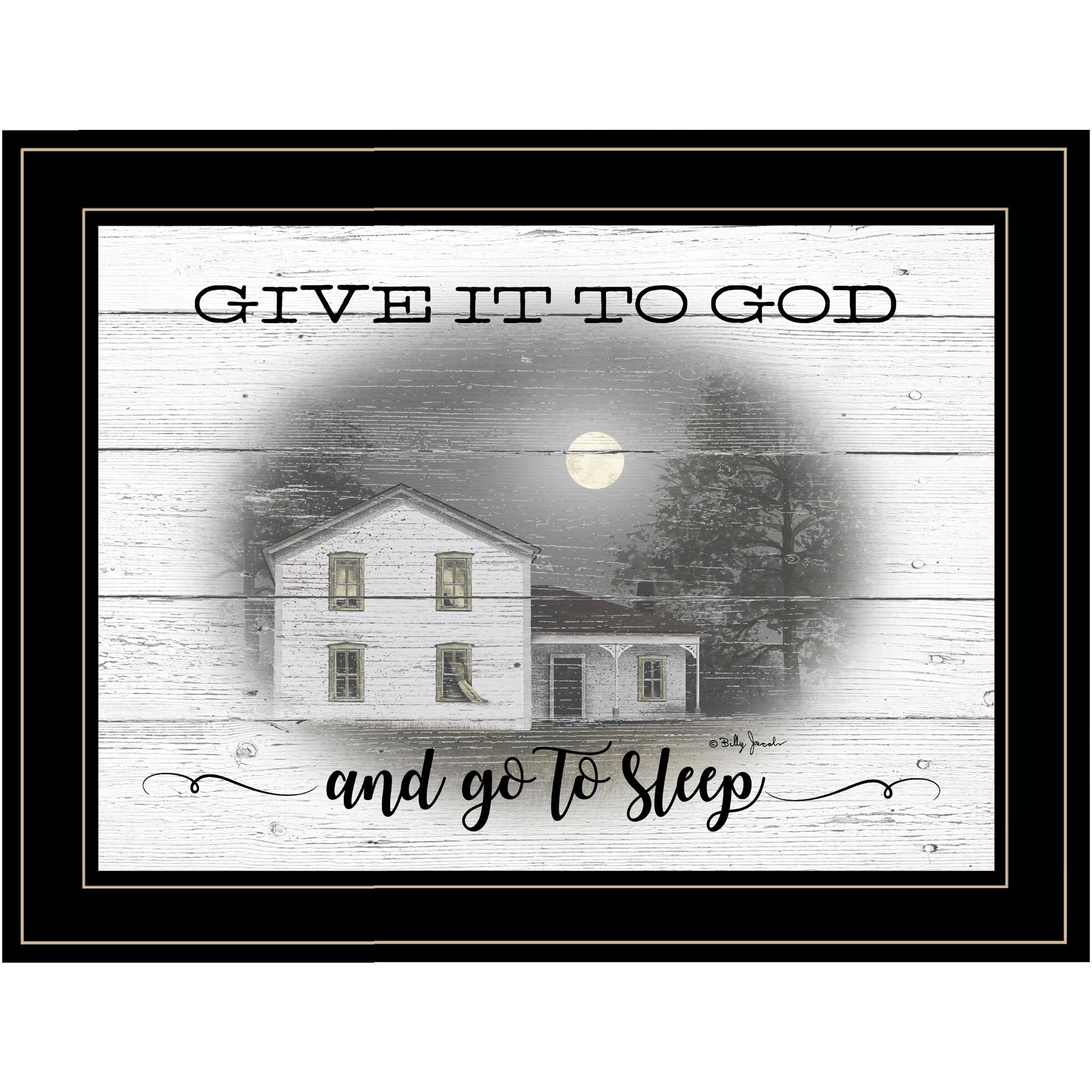 Give It To God Black Framed Print Wall Art