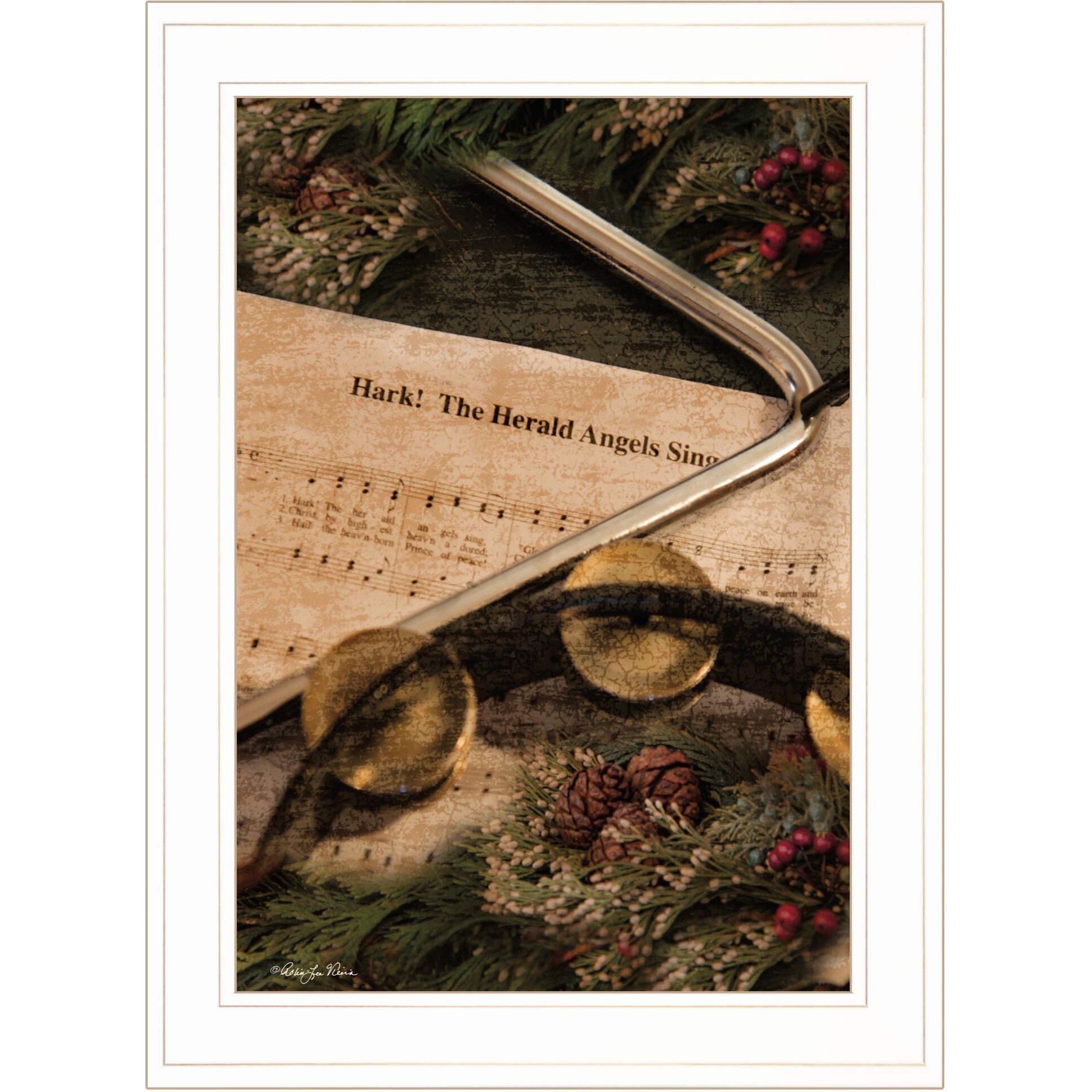 Hark The Herald Angels Sing White Framed Print Wall Art