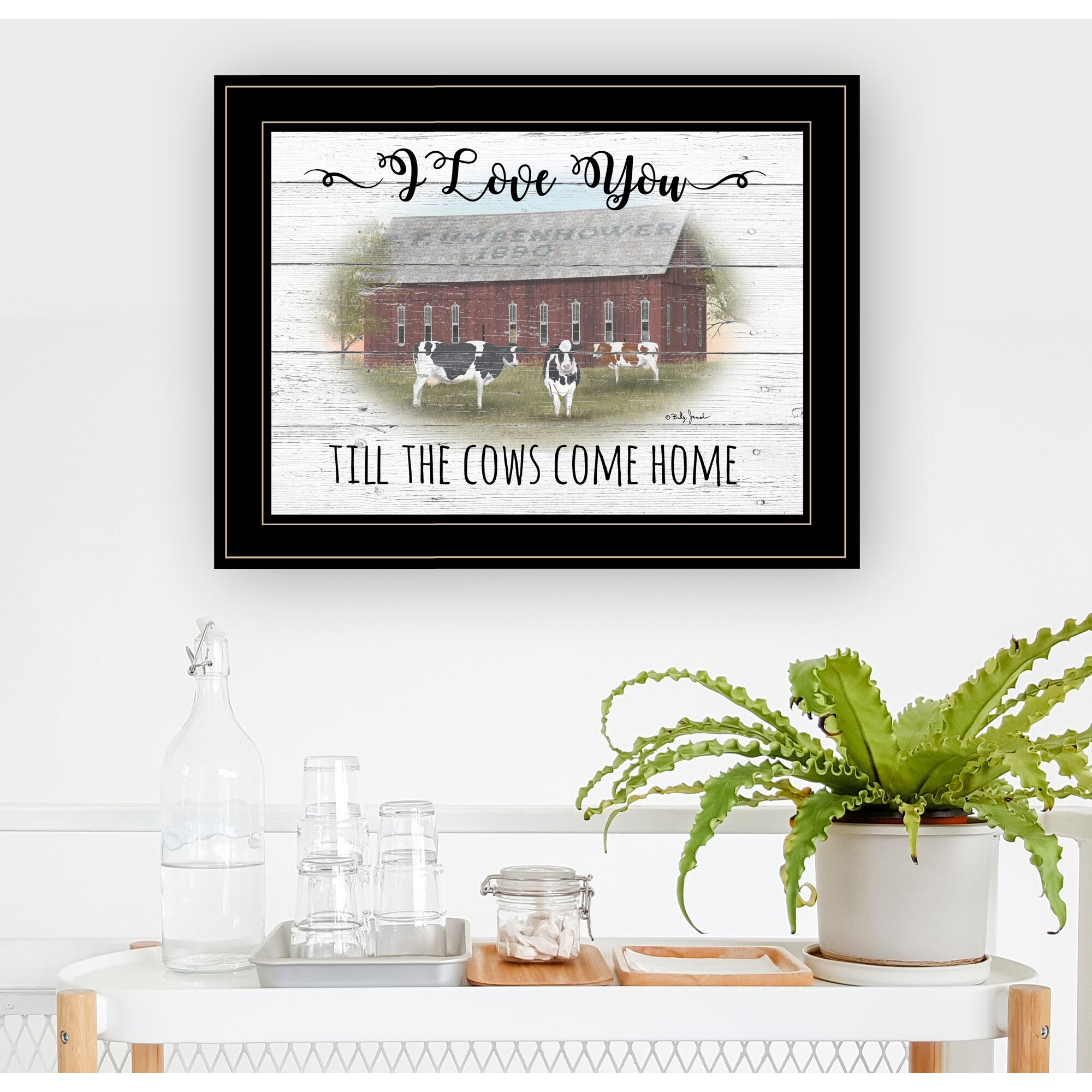 I Love You Till The Cows Come Home Black Framed Print Wall Art