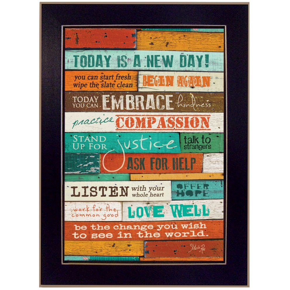 A New Day 1 Black Framed Print Wall Art