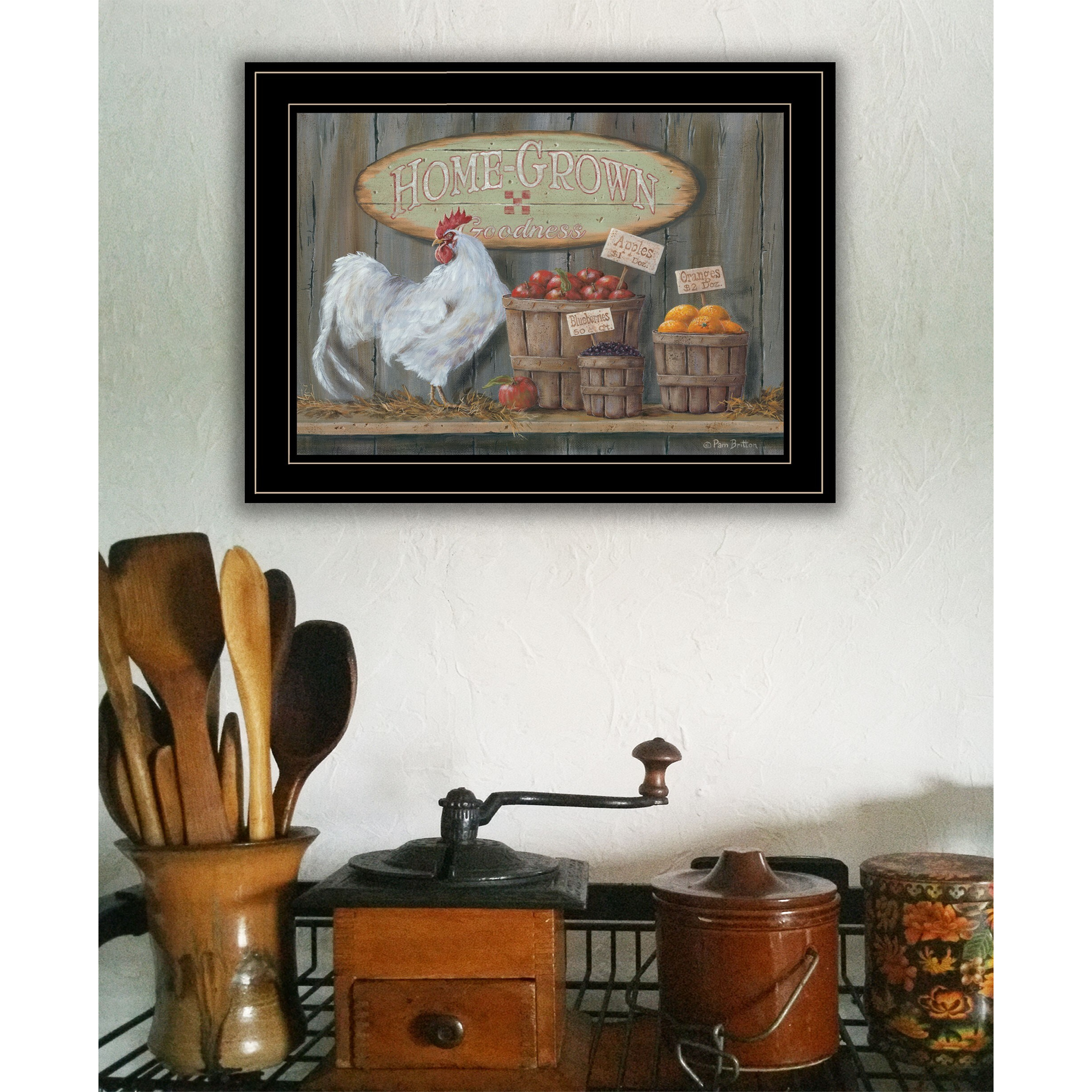 Home Grown 3 Black Framed Print Wall Art