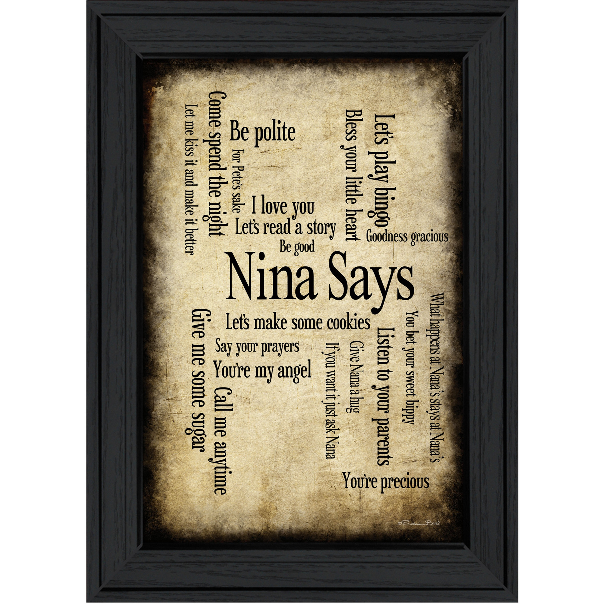 Nina Says 2 Black Framed Print Wall Art