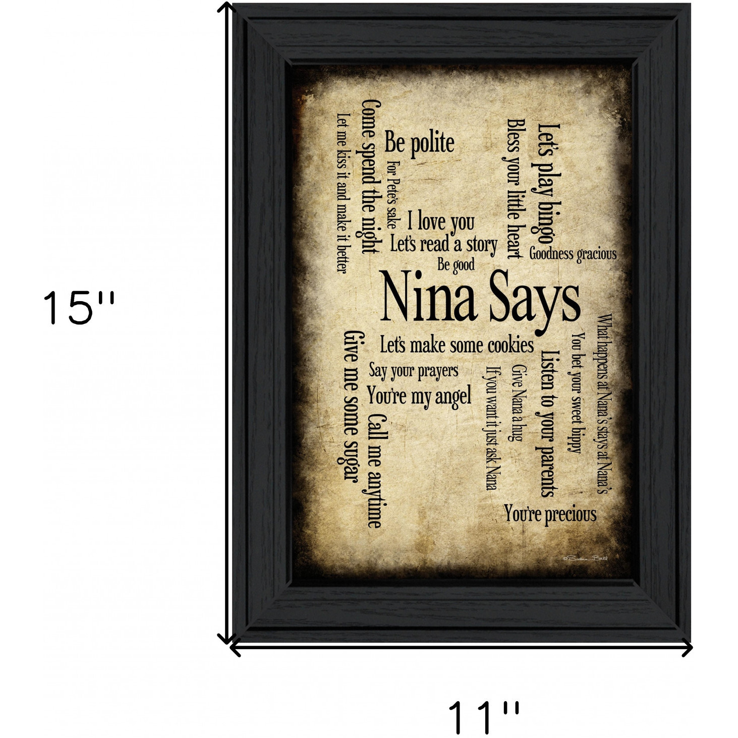 Nina Says 2 Black Framed Print Wall Art