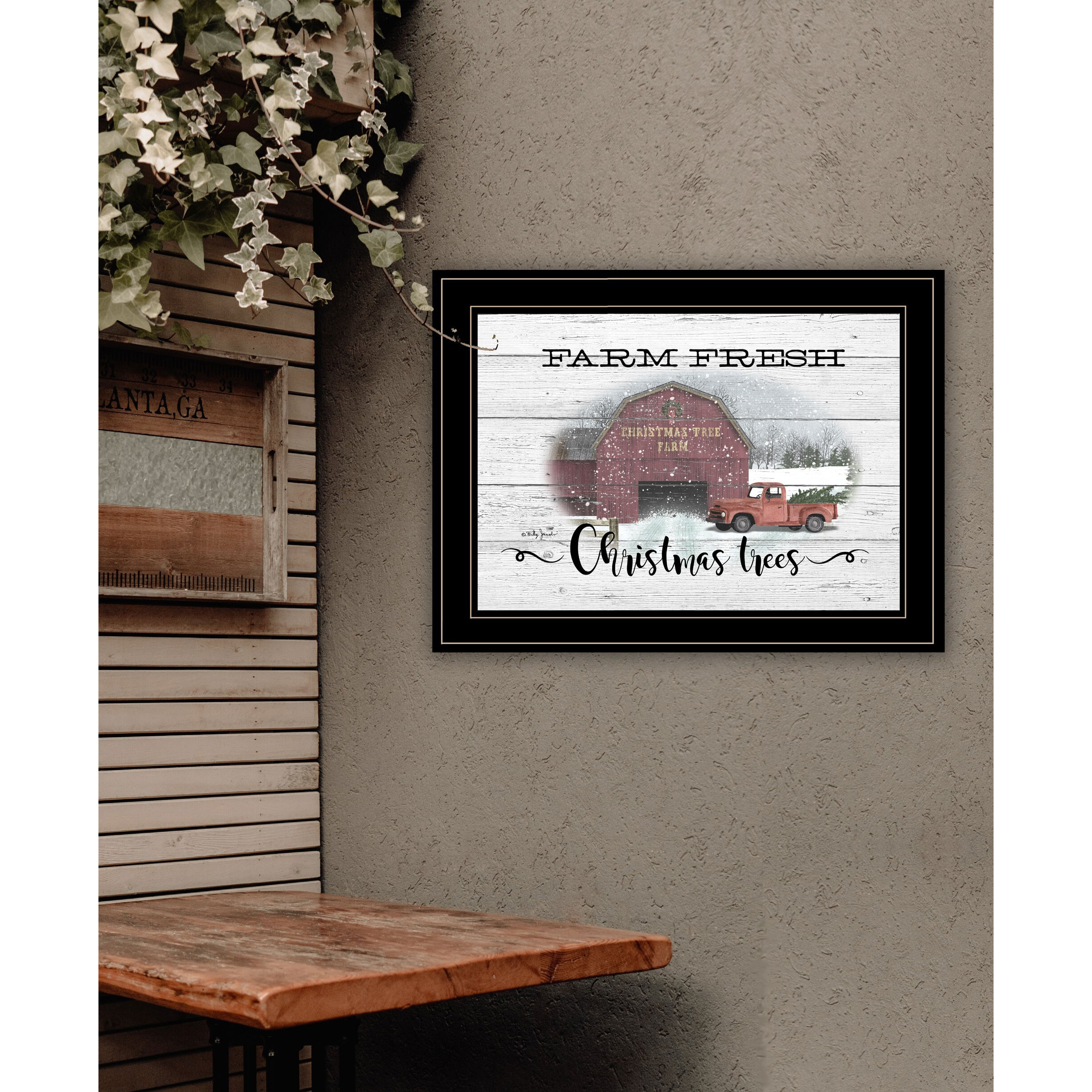 Farm Fresh Christmas Trees 3 Black Framed Print Wall Art