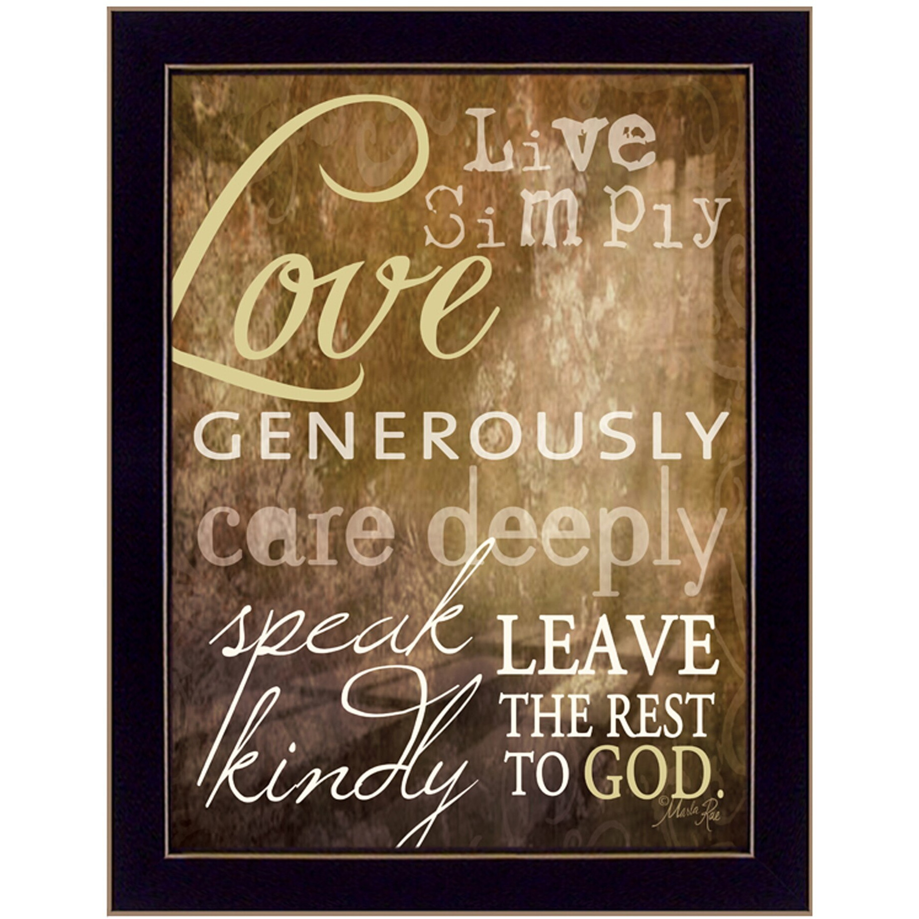 Live Simply 1 Black Framed Print Wall Art