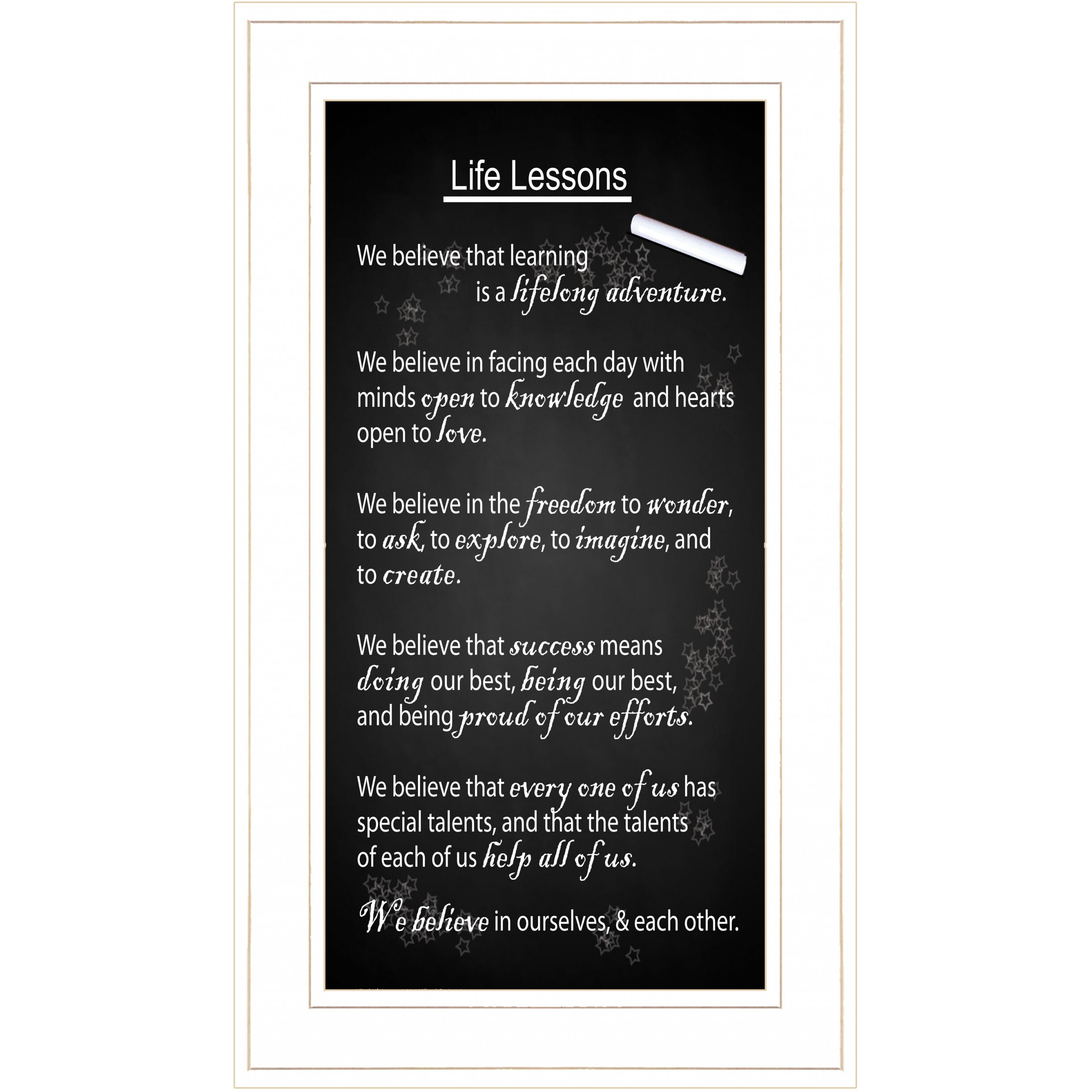 Life Lessons 3 White Framed Print Wall Art