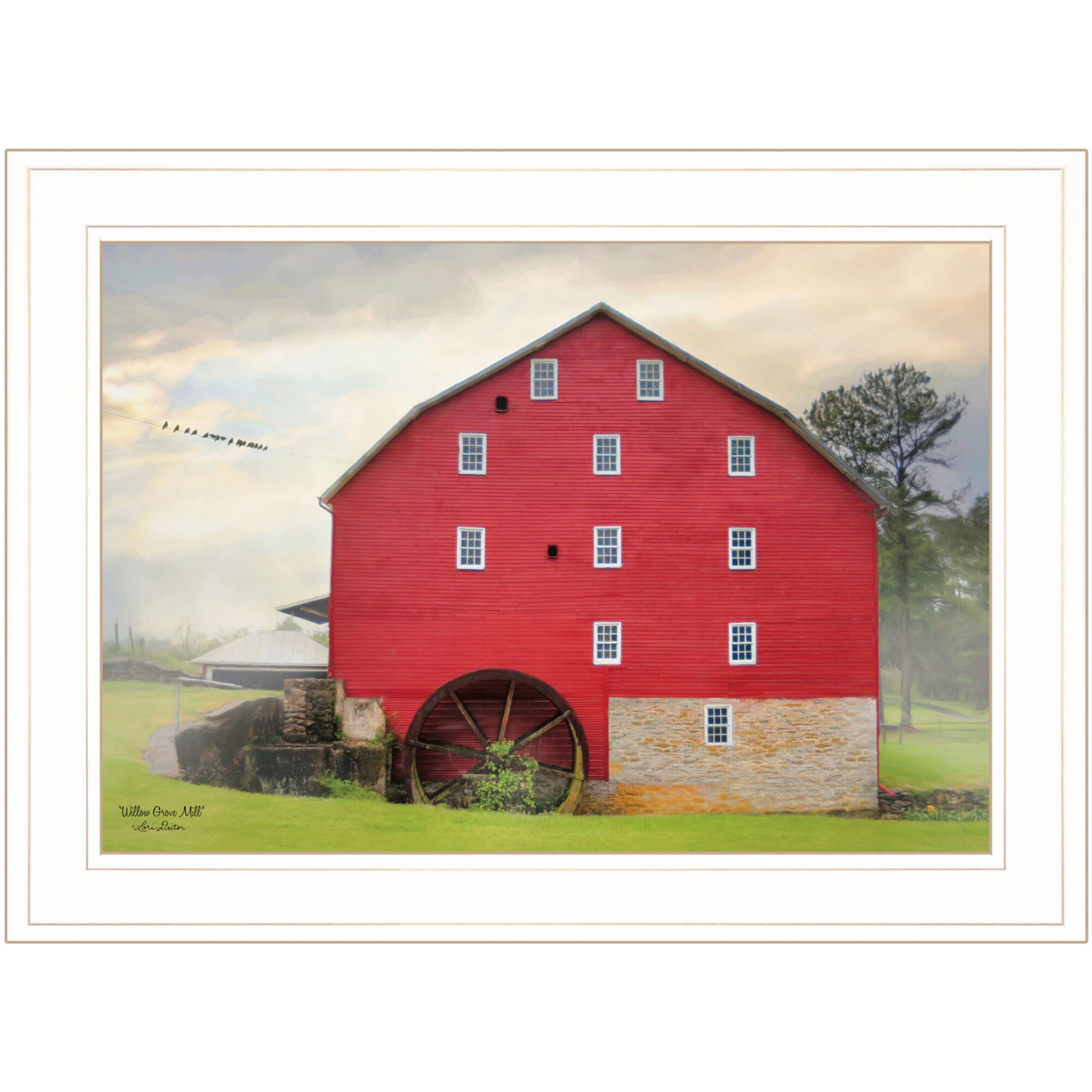 Willow Grove Mill 2 White Framed Print Wall Art