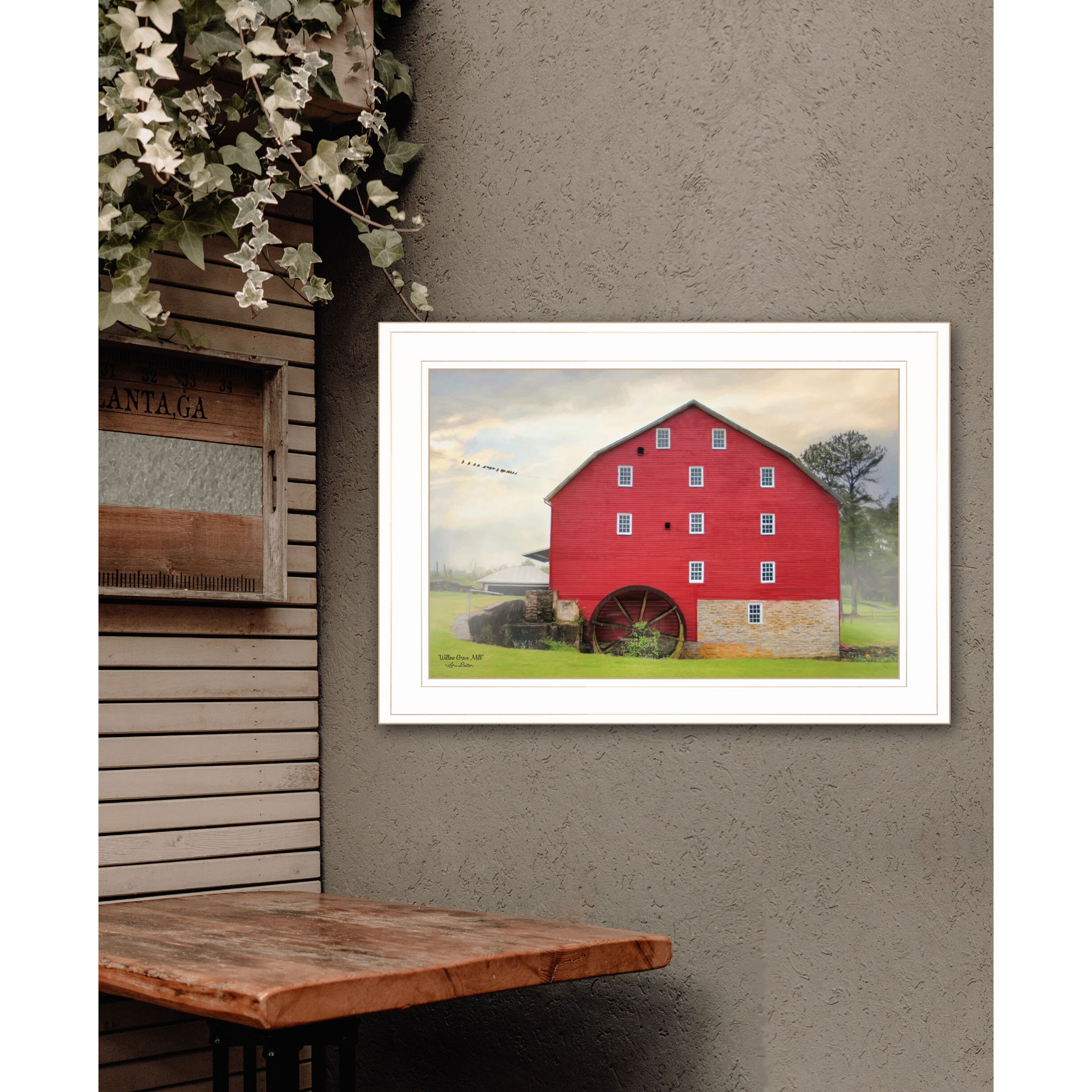 Willow Grove Mill 2 White Framed Print Wall Art