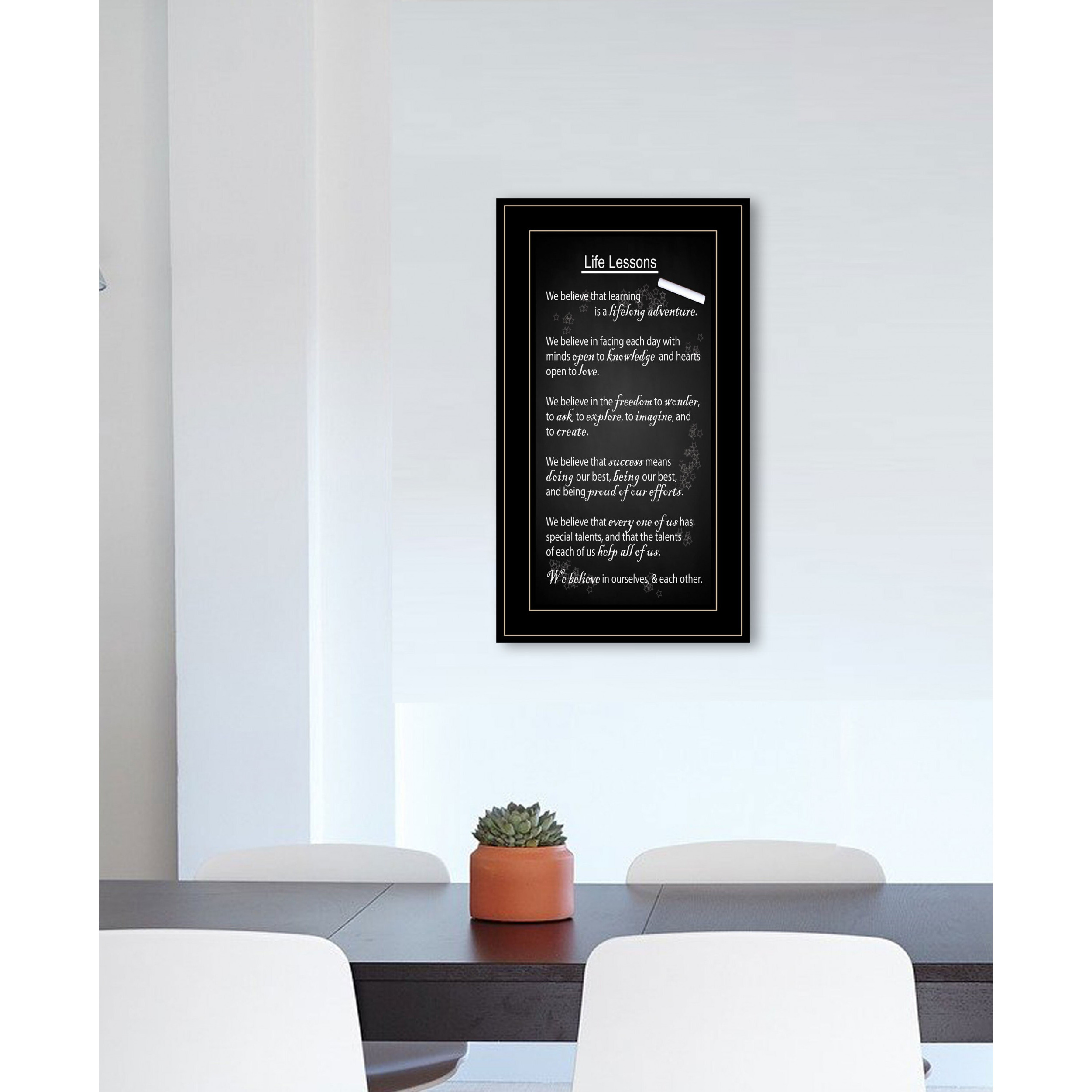 Life Lessons 4 Black Framed Print Wall Art