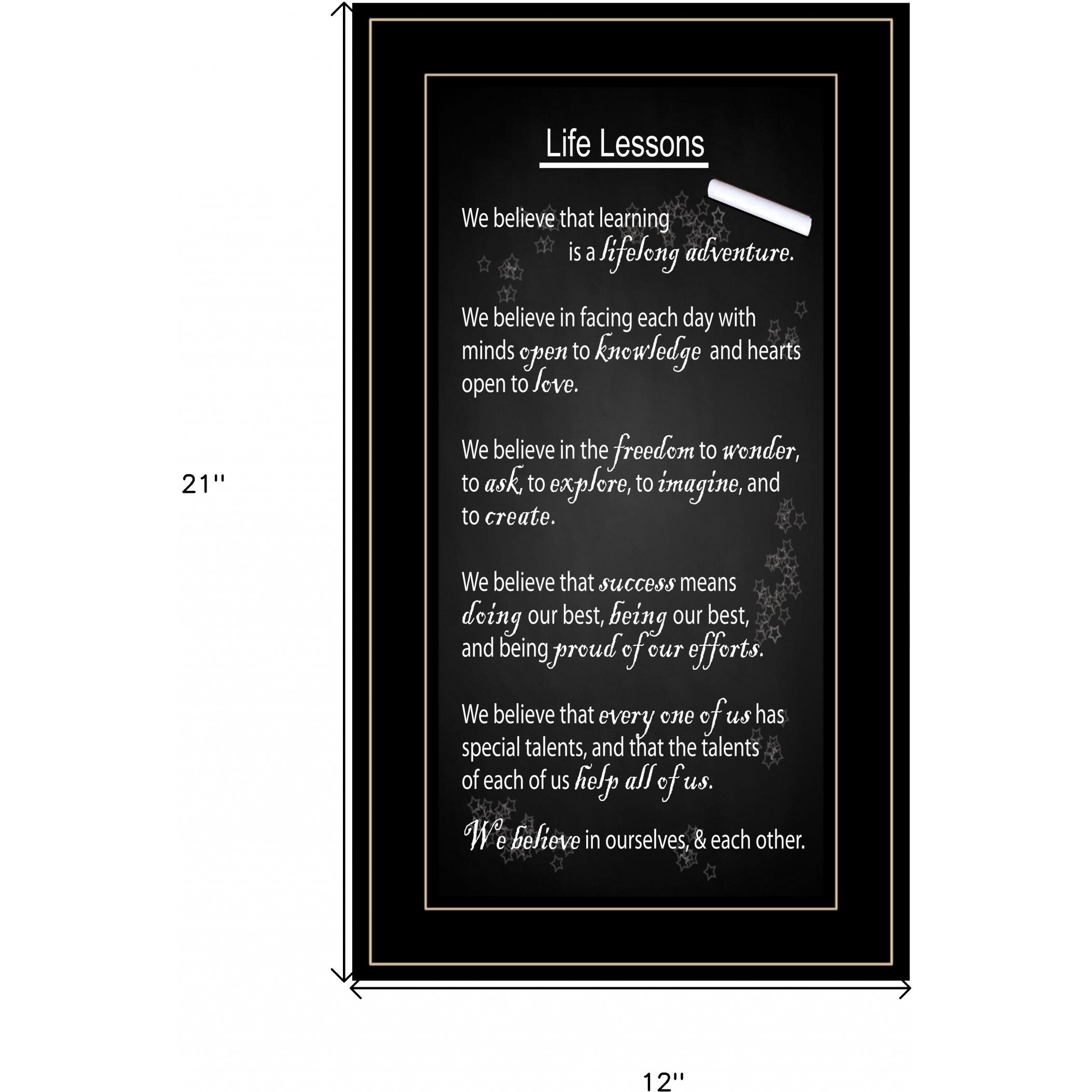 Life Lessons 4 Black Framed Print Wall Art