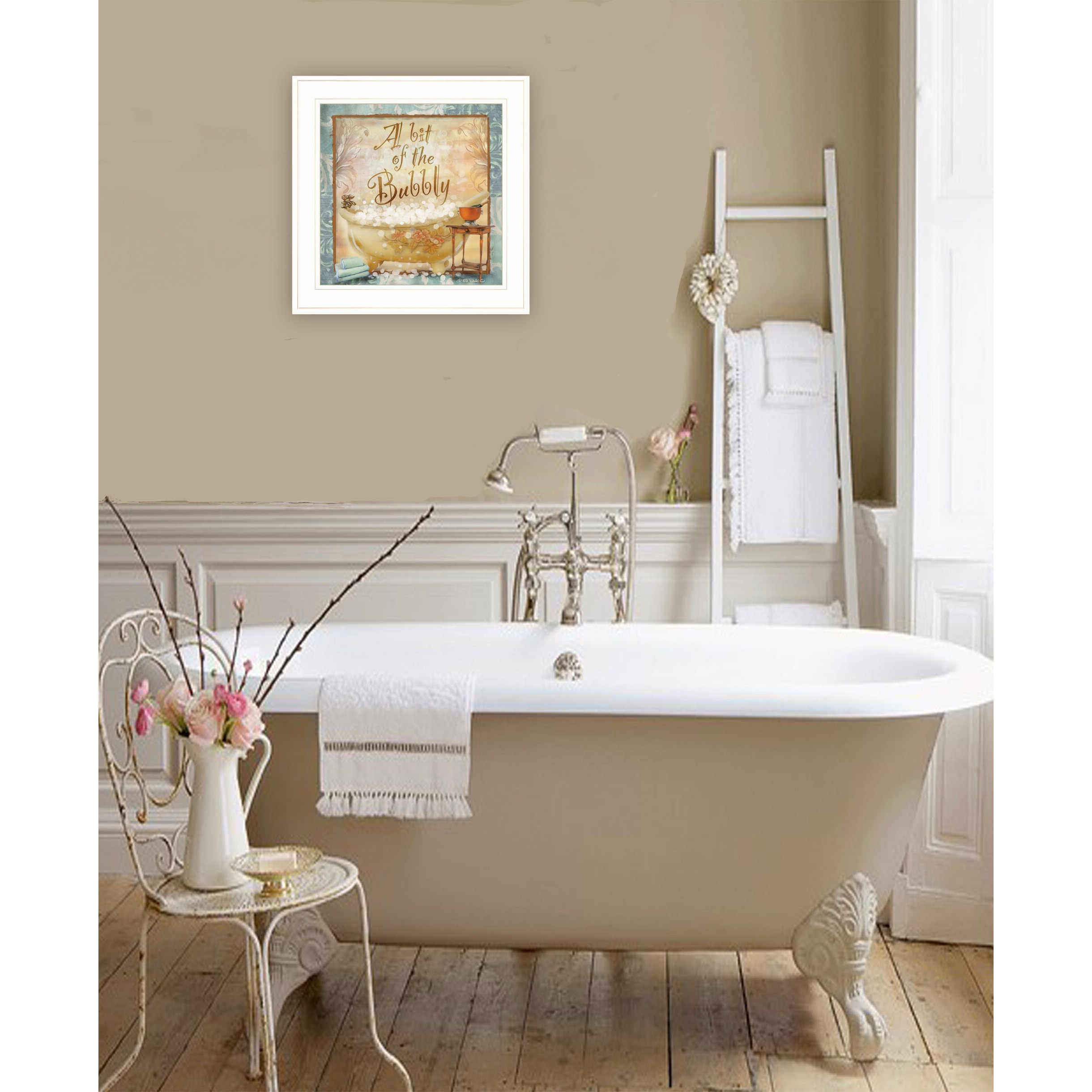 A Bit Of Bubbly 1 White Framed Print Wall Art