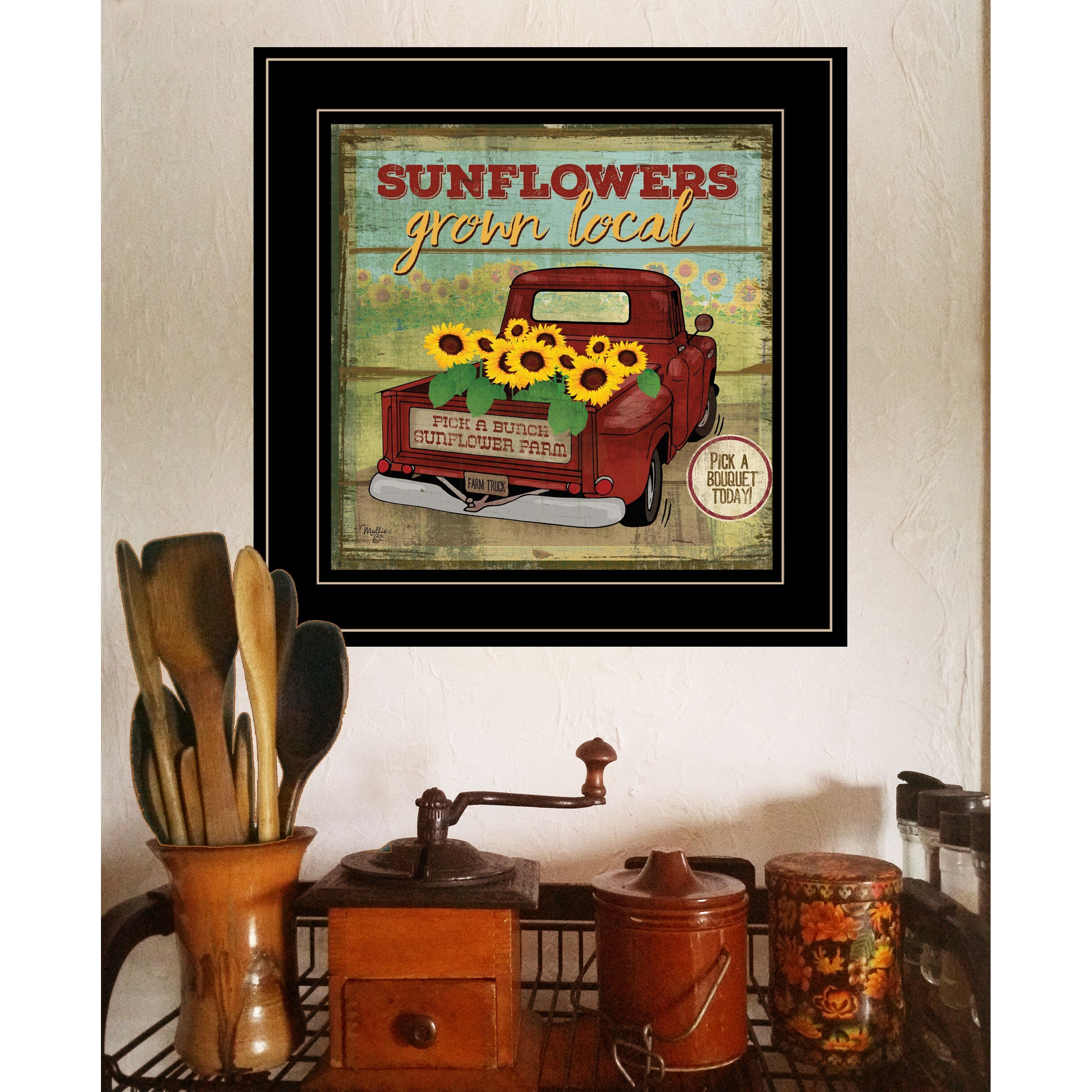 Sunflowers From The Farm 4 Black Framed Print Wall Art