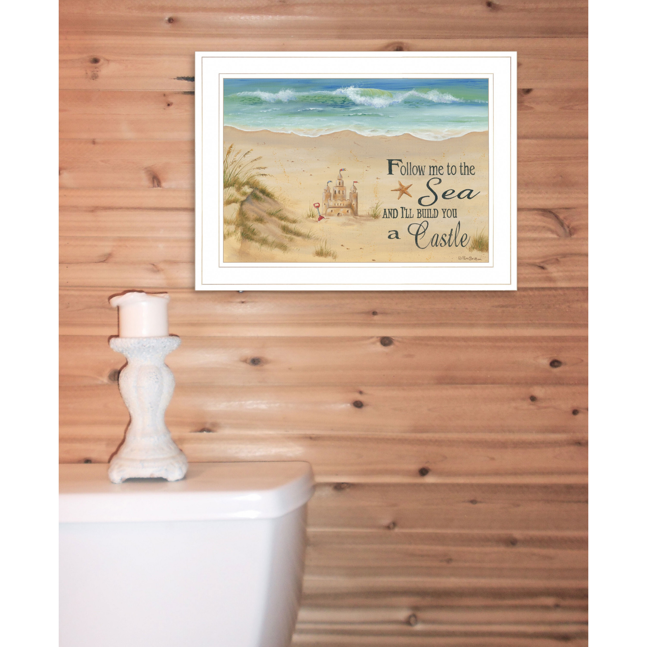 Sand Castle 2 White Framed Print Wall Art