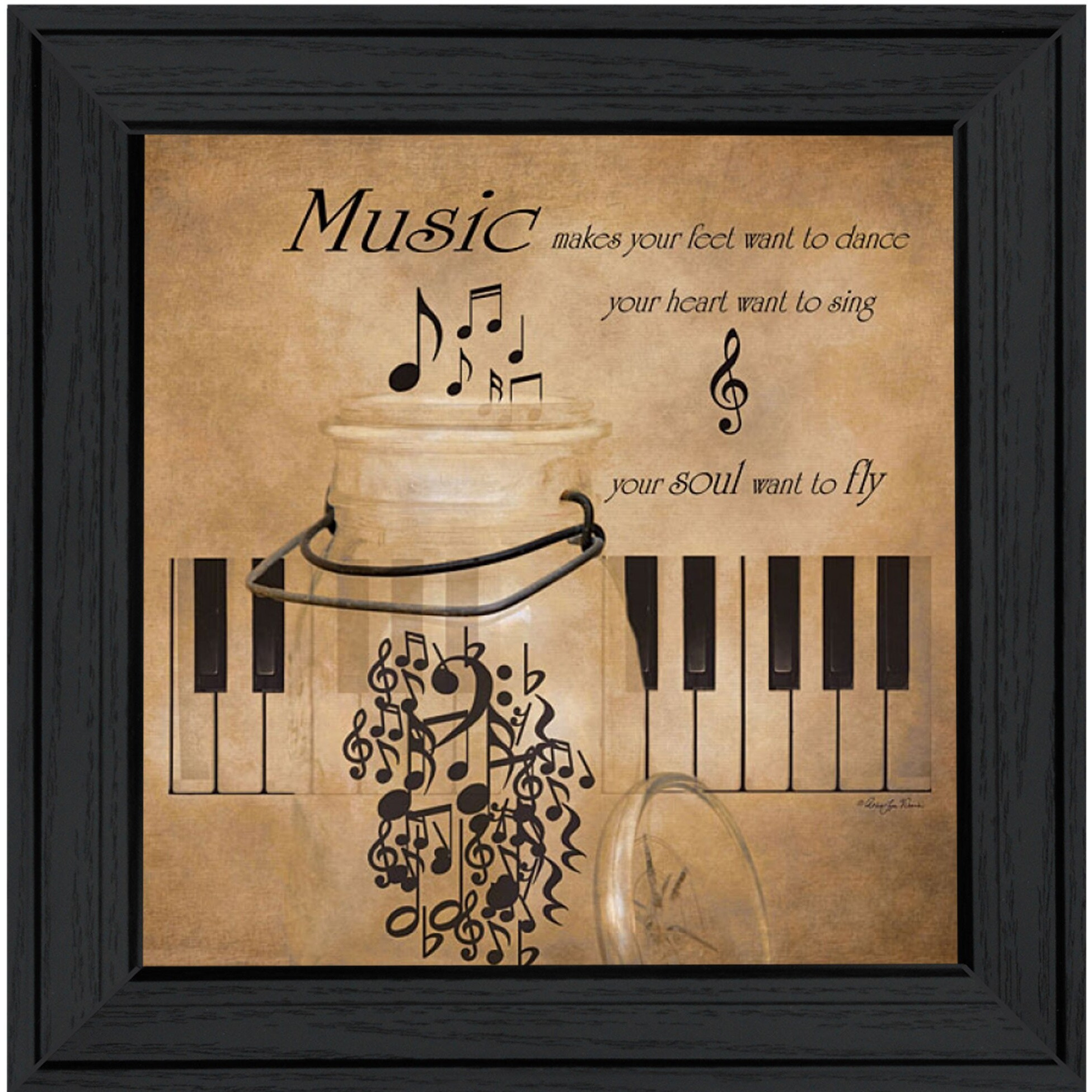 Music 3 Black Framed Print Wall Art