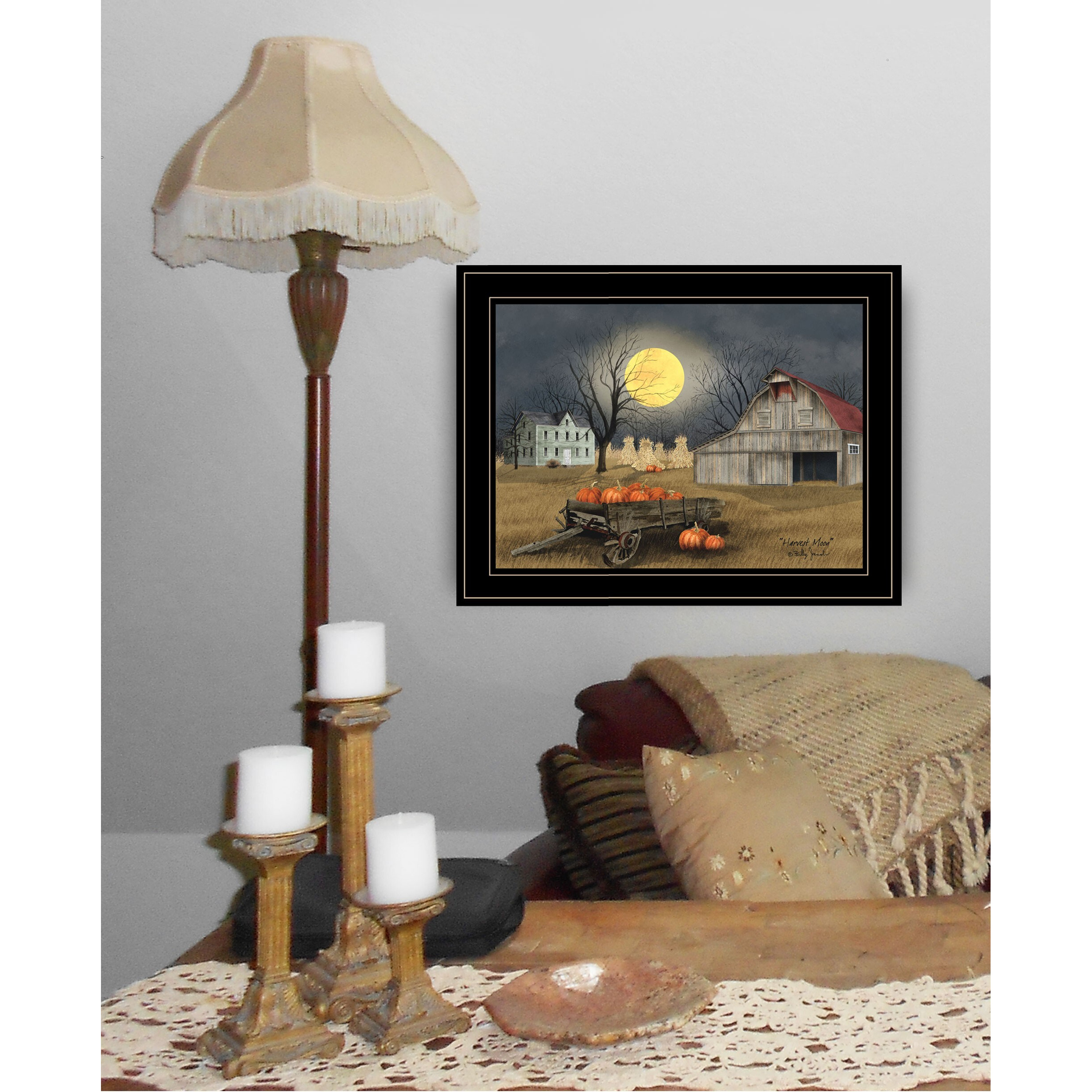Harvest Moon 7 Black Framed Print Wall Art