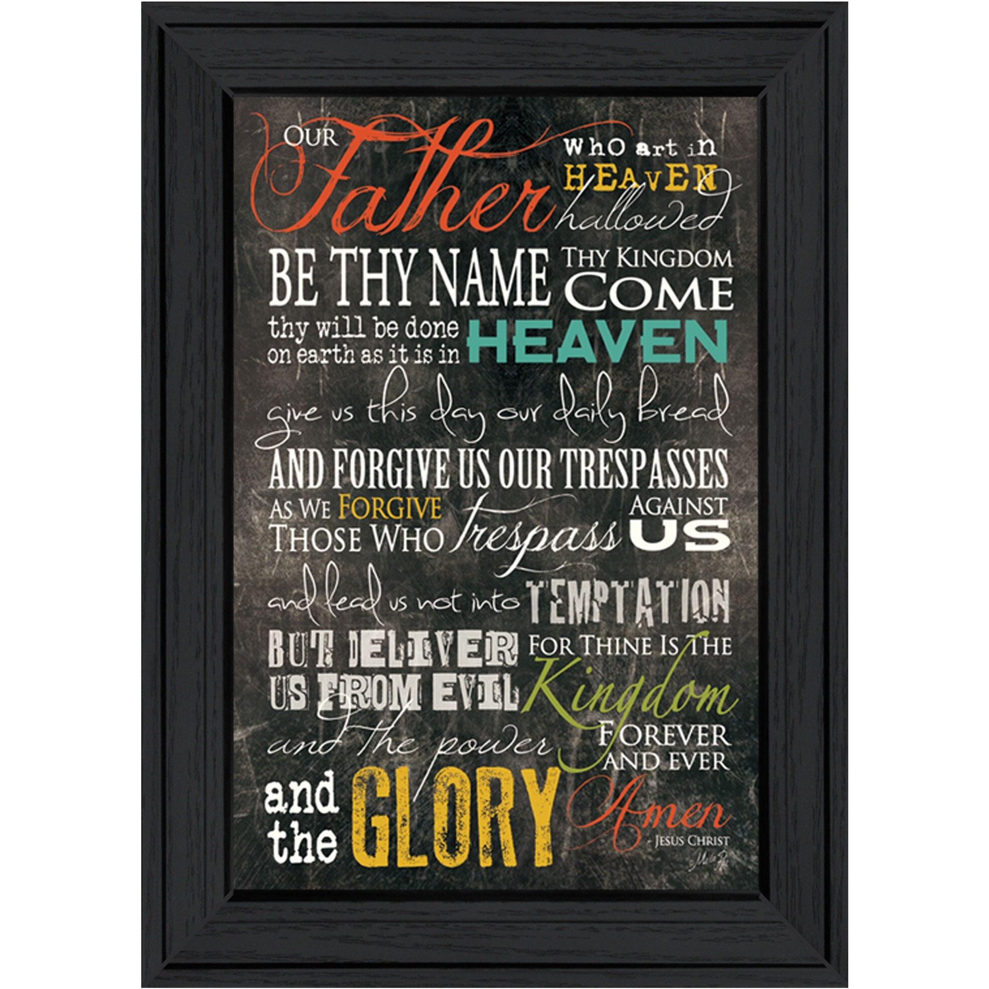 The Lords Prayer 3 Black Framed Print Wall Art