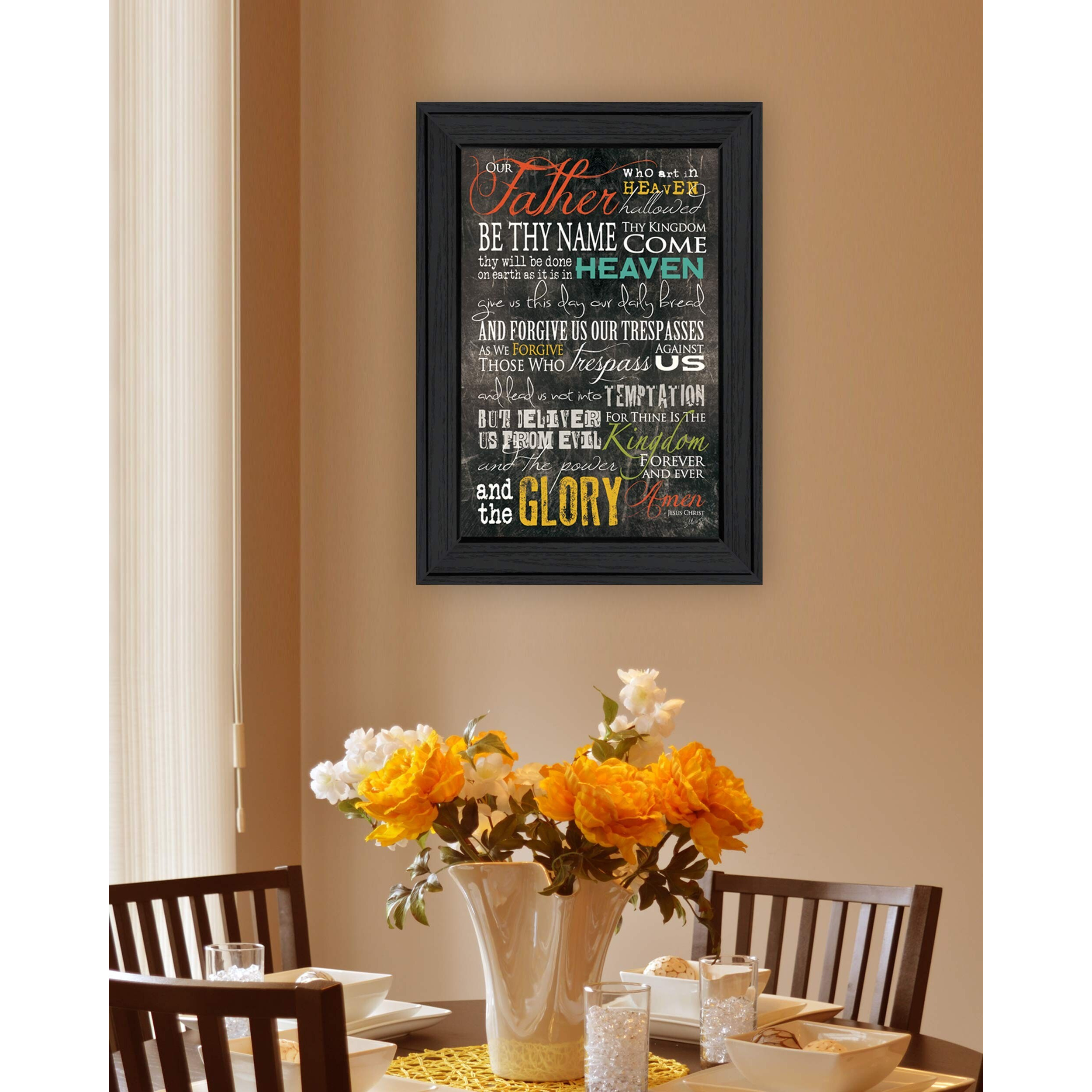 The Lords Prayer 3 Black Framed Print Wall Art
