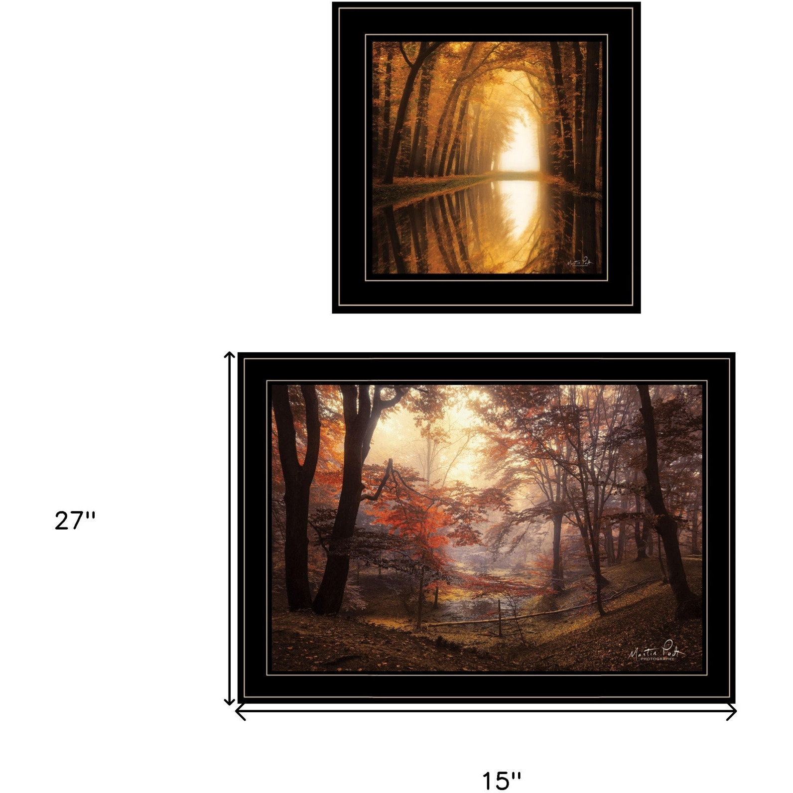 Set Of Two Natures Reflections 2 Black Framed Print Wall Art
