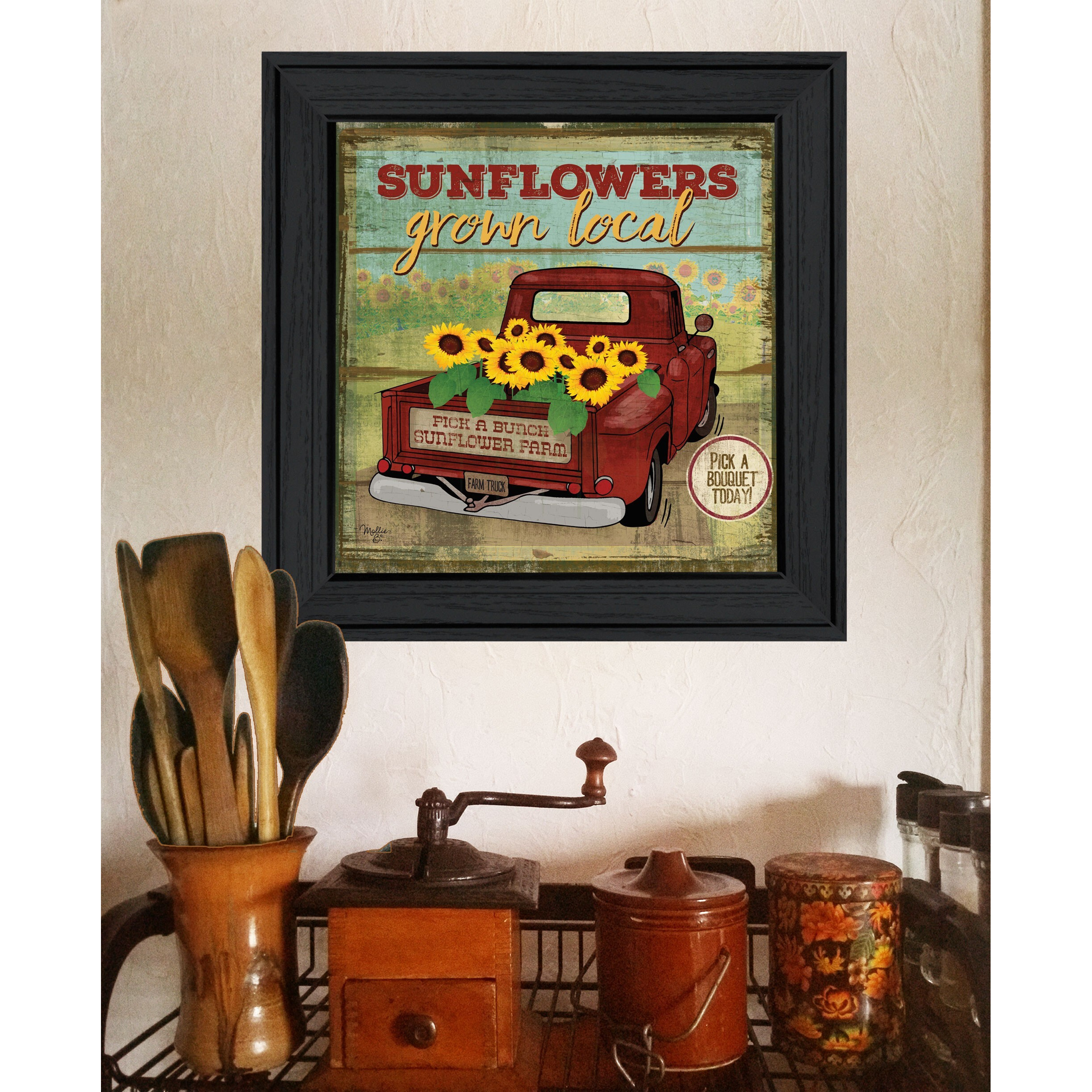 Sunflowers From The Farm 3 Black Framed Print Wall Art