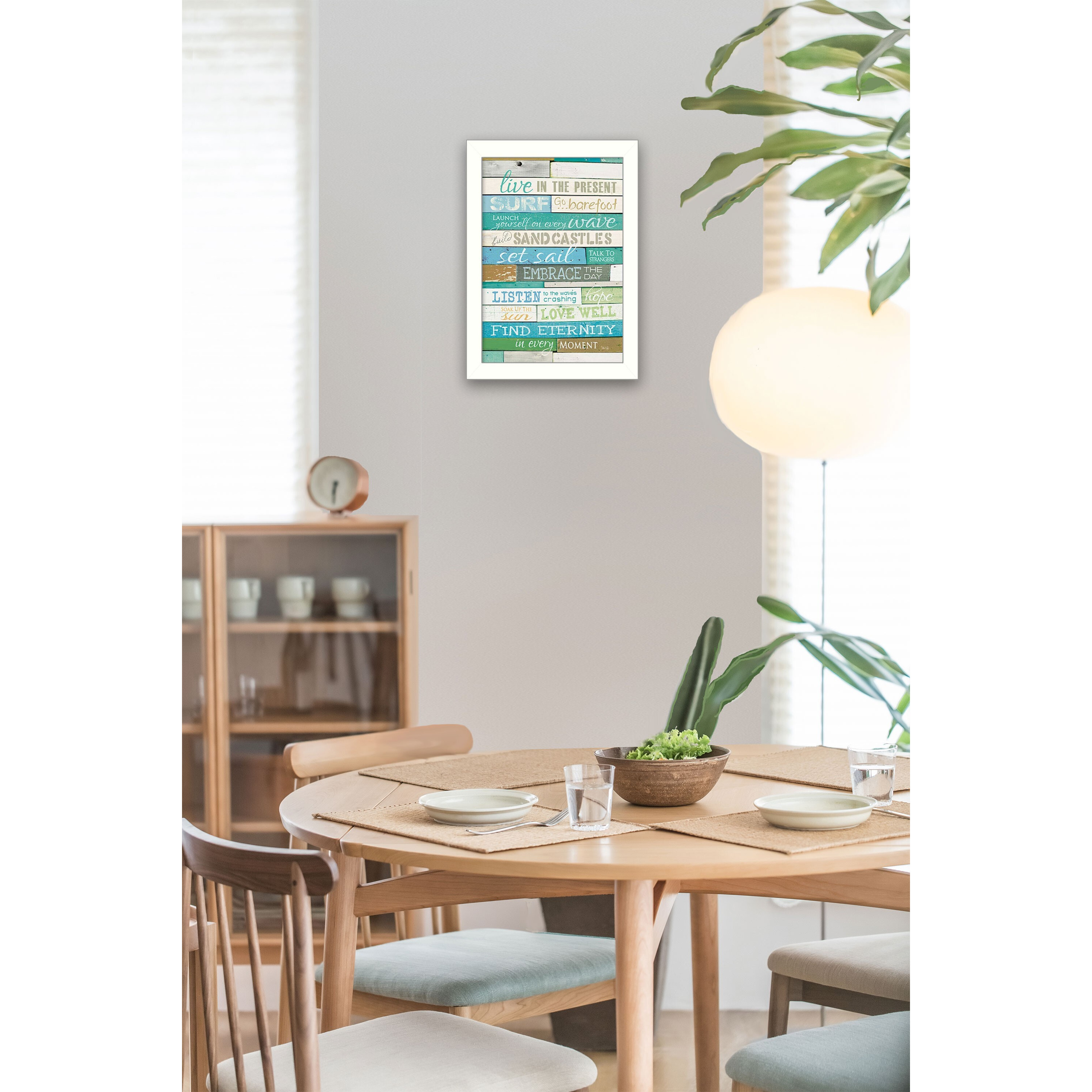 Live In The Present 2 White Framed Print Wall Art