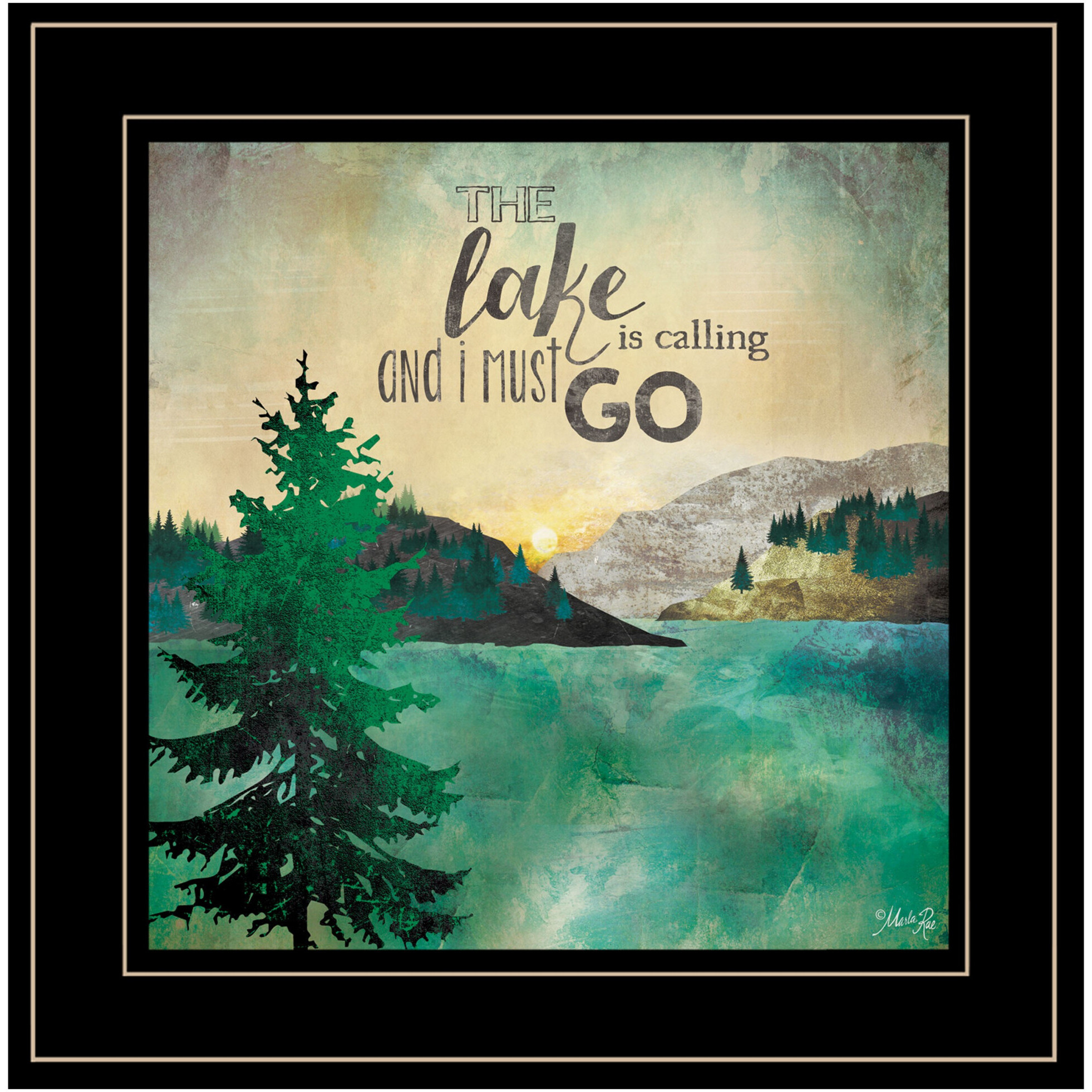 The Lake Is Calling 2 Black Framed Print Wall Art