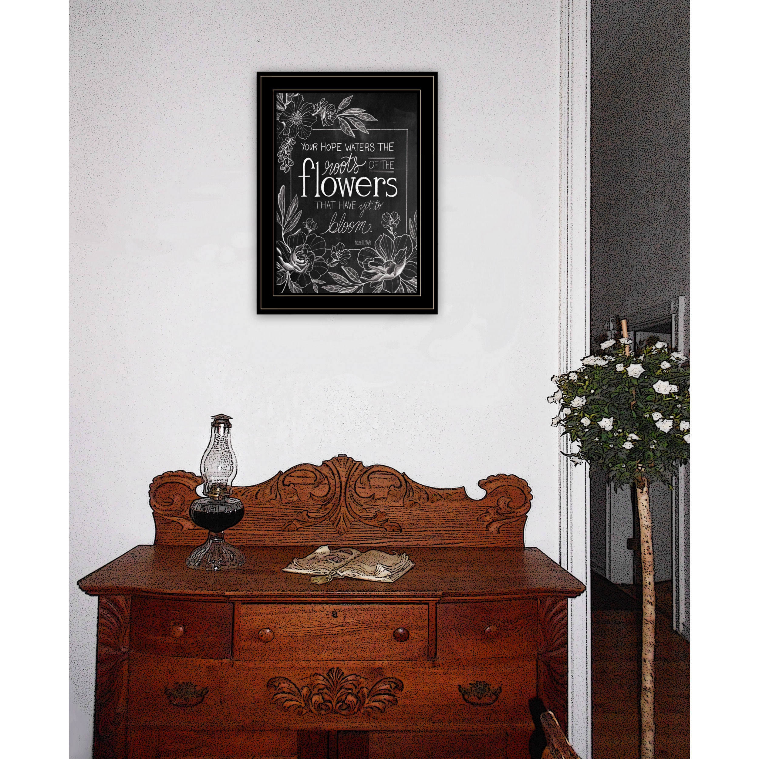 Yet To Bloom 1 Black Framed Print Wall Art