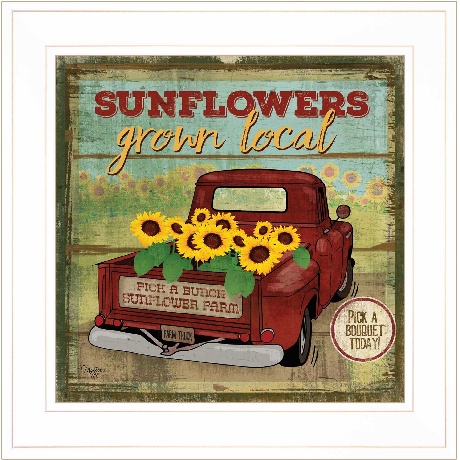 Sunflowers From The Farm 2 White Framed Print Wall Art