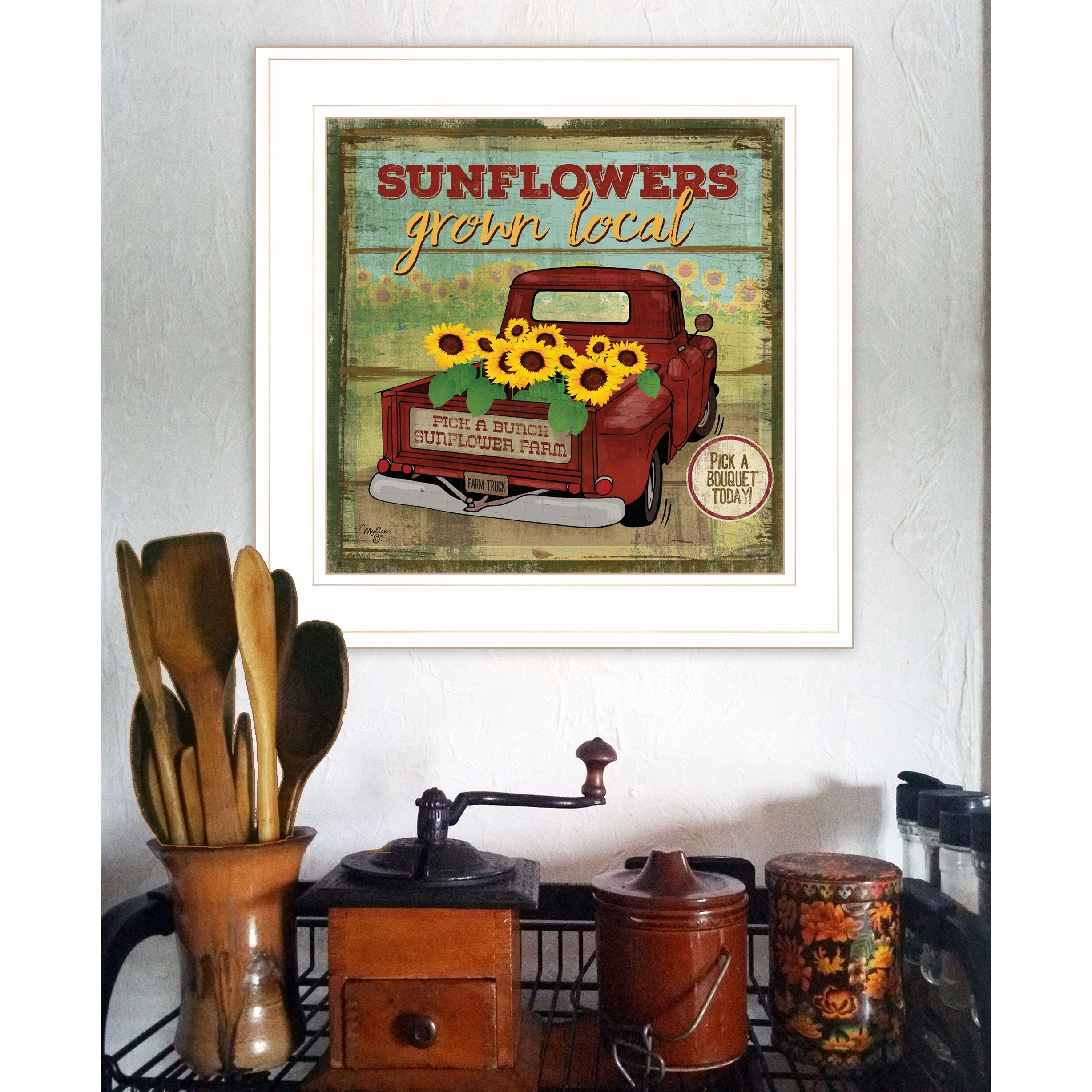 Sunflowers From The Farm 2 White Framed Print Wall Art