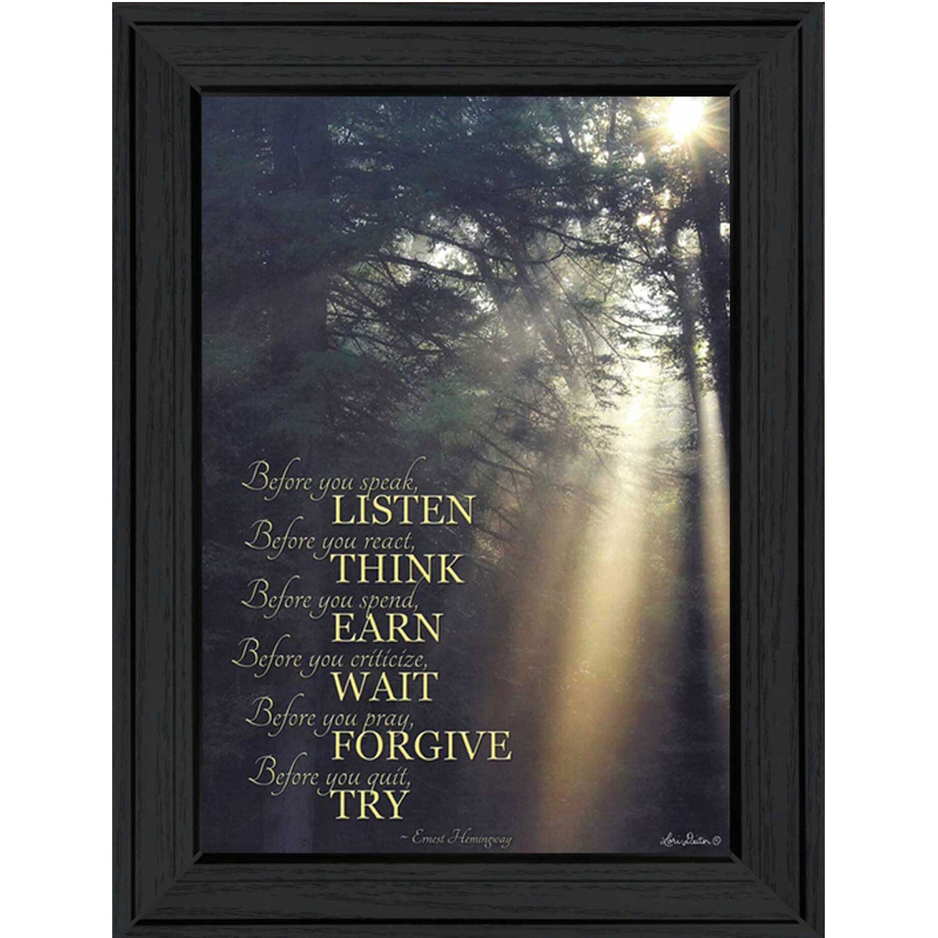 Before You 1 Black Framed Print Wall Art