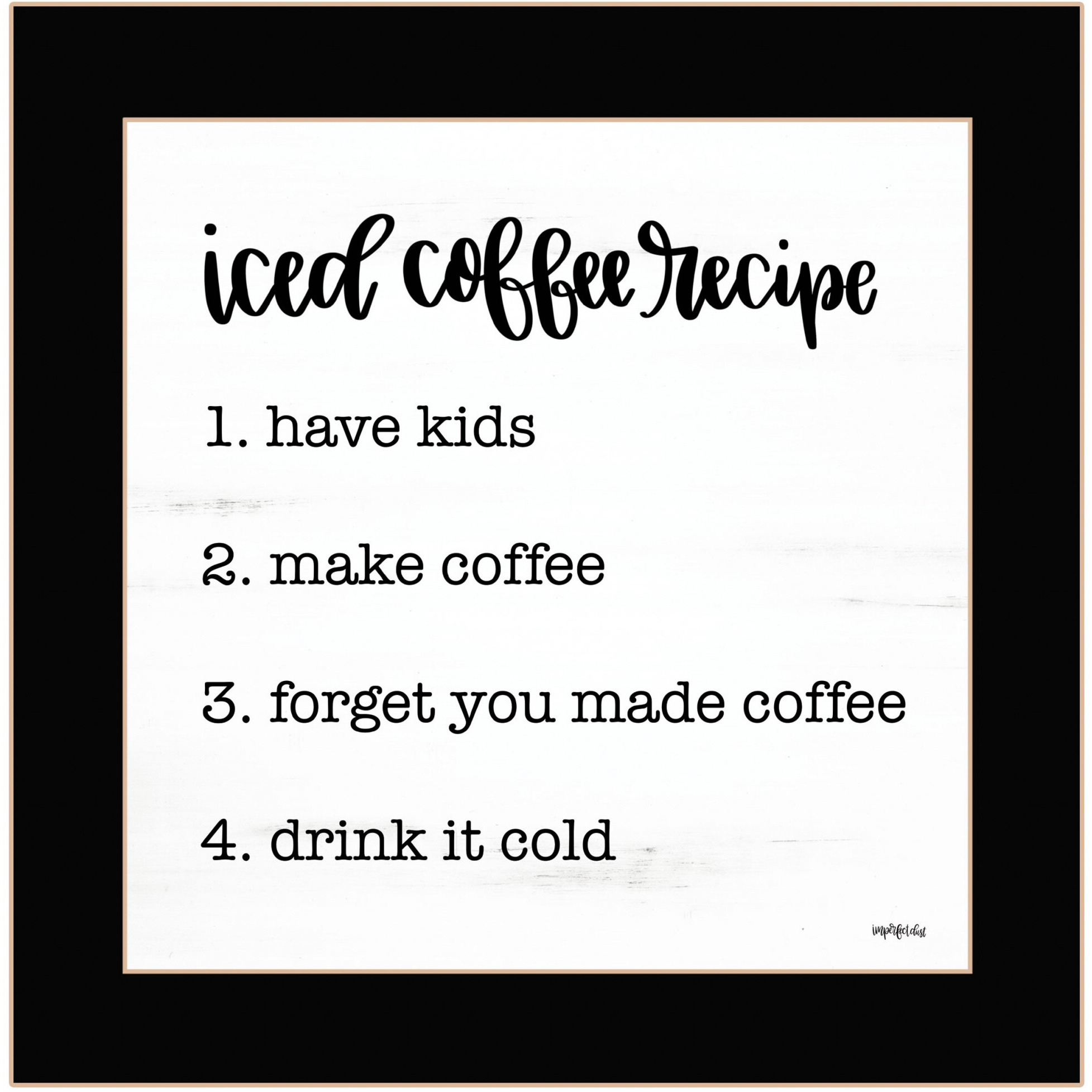 Iced Coffee Recipe Black Framed Print Wall Art