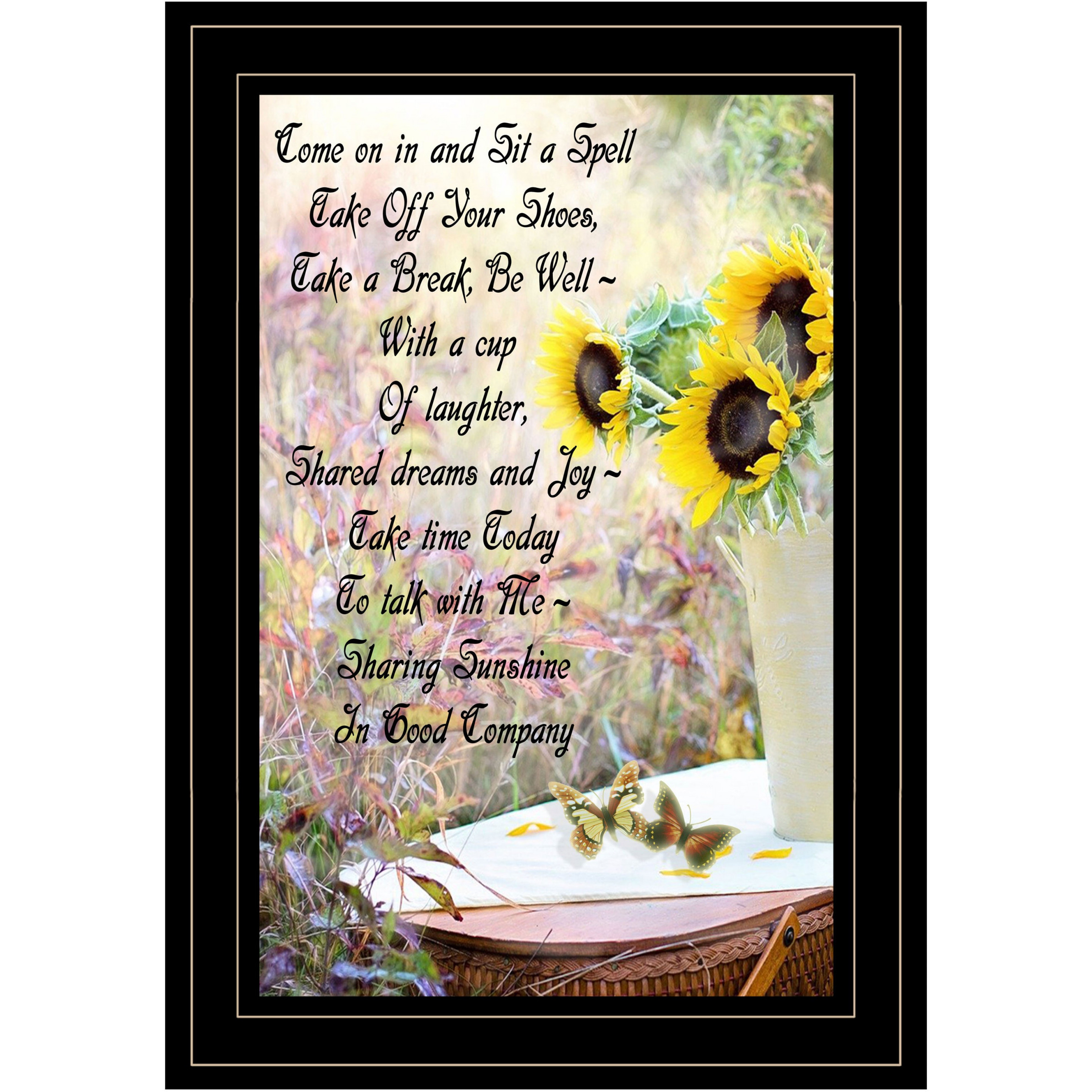 Sharing Sunshine 1 Black Framed Print Wall Art