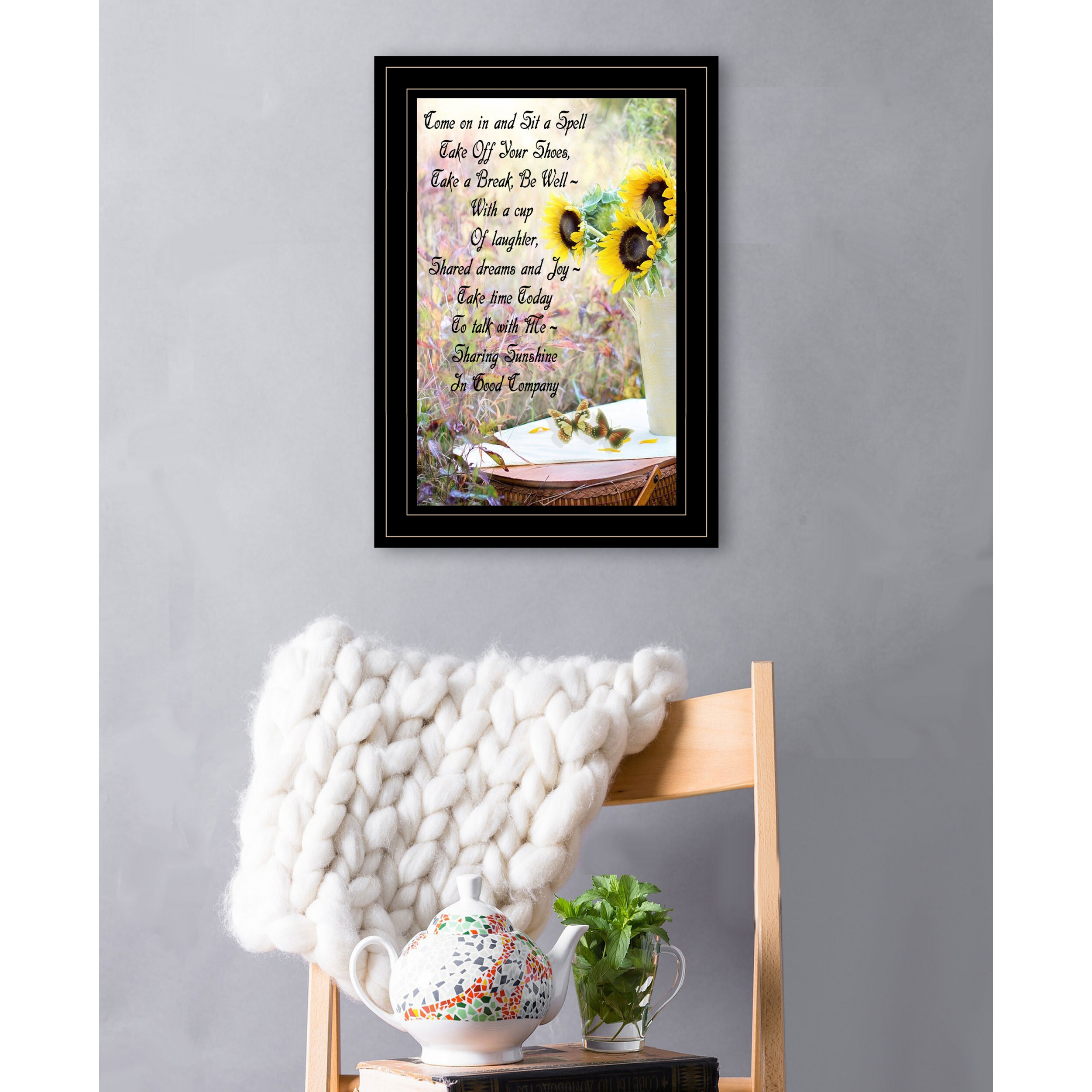 Sharing Sunshine 1 Black Framed Print Wall Art