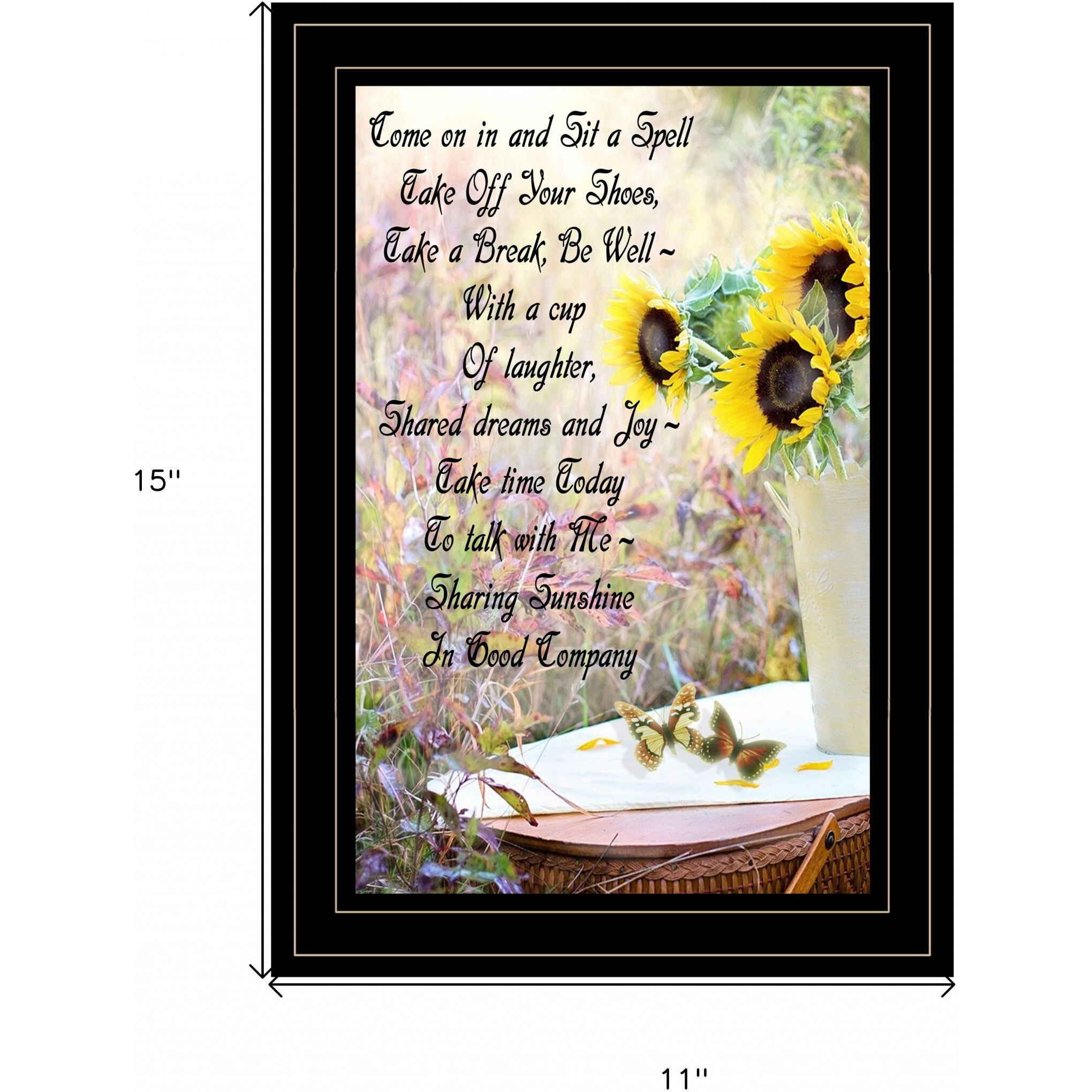 Sharing Sunshine 1 Black Framed Print Wall Art