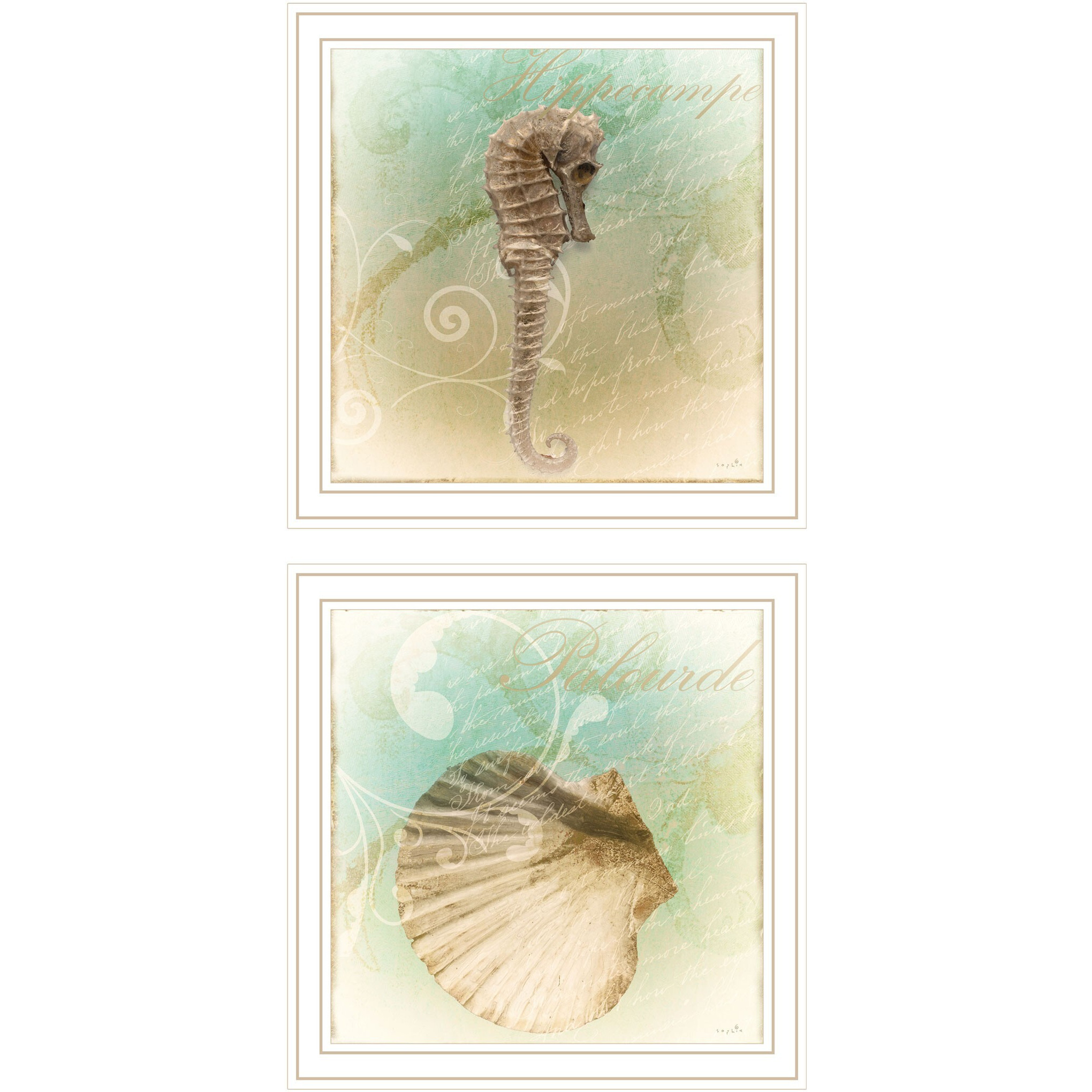 Set Of Two The Sea Iii And Sea Iv 2 White Framed Print Wall Art