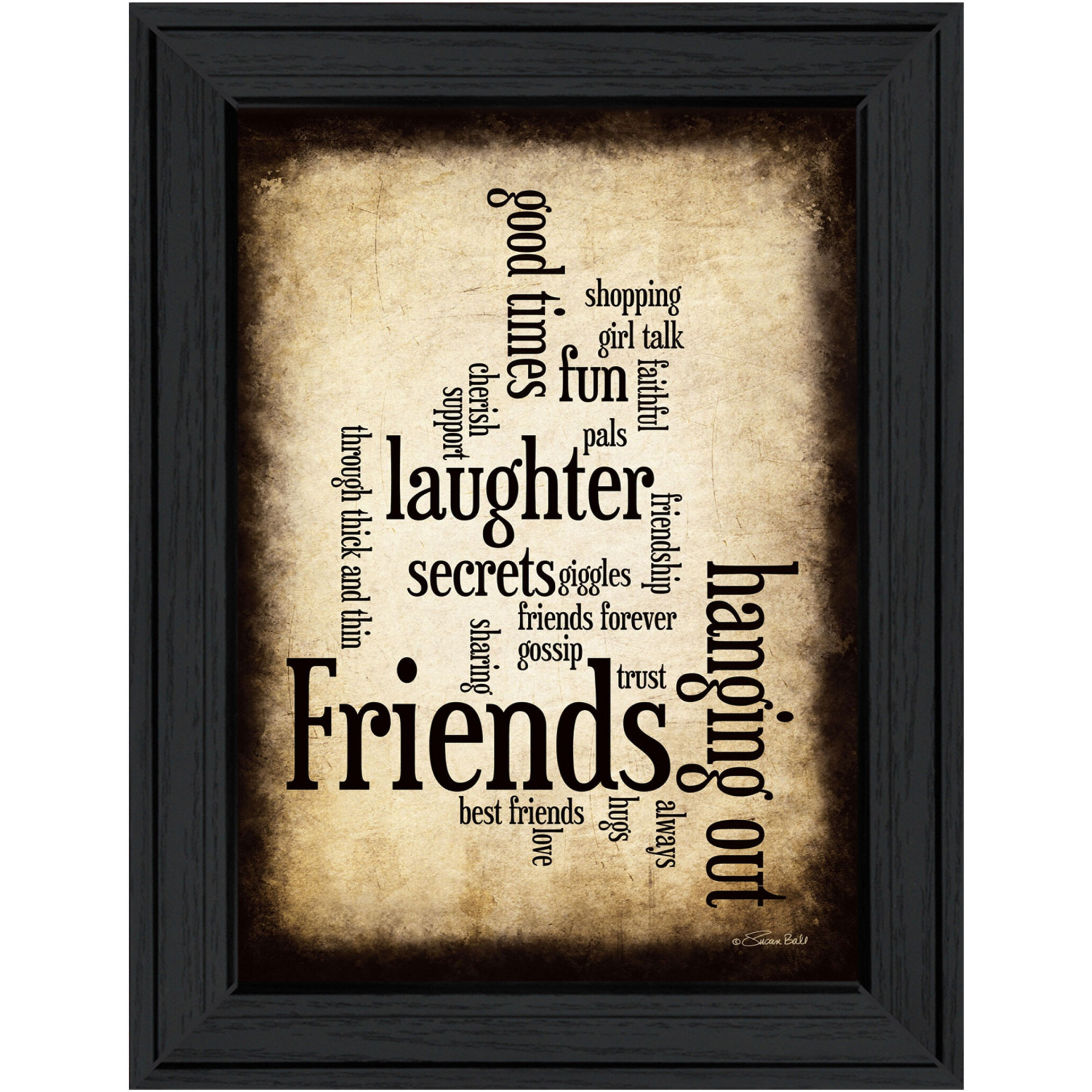 Friends 1 Black Framed Print Wall Art