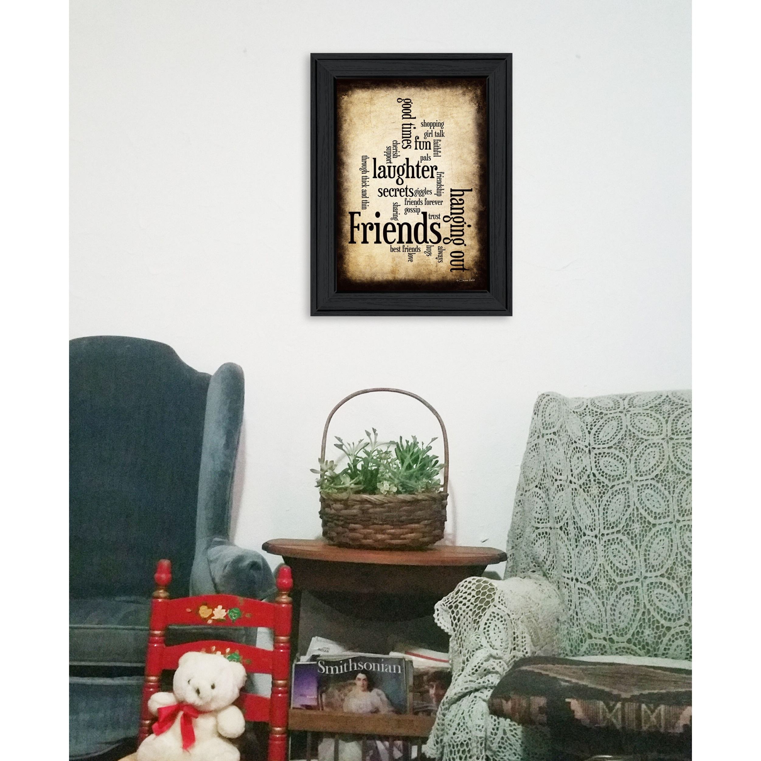 Friends 1 Black Framed Print Wall Art