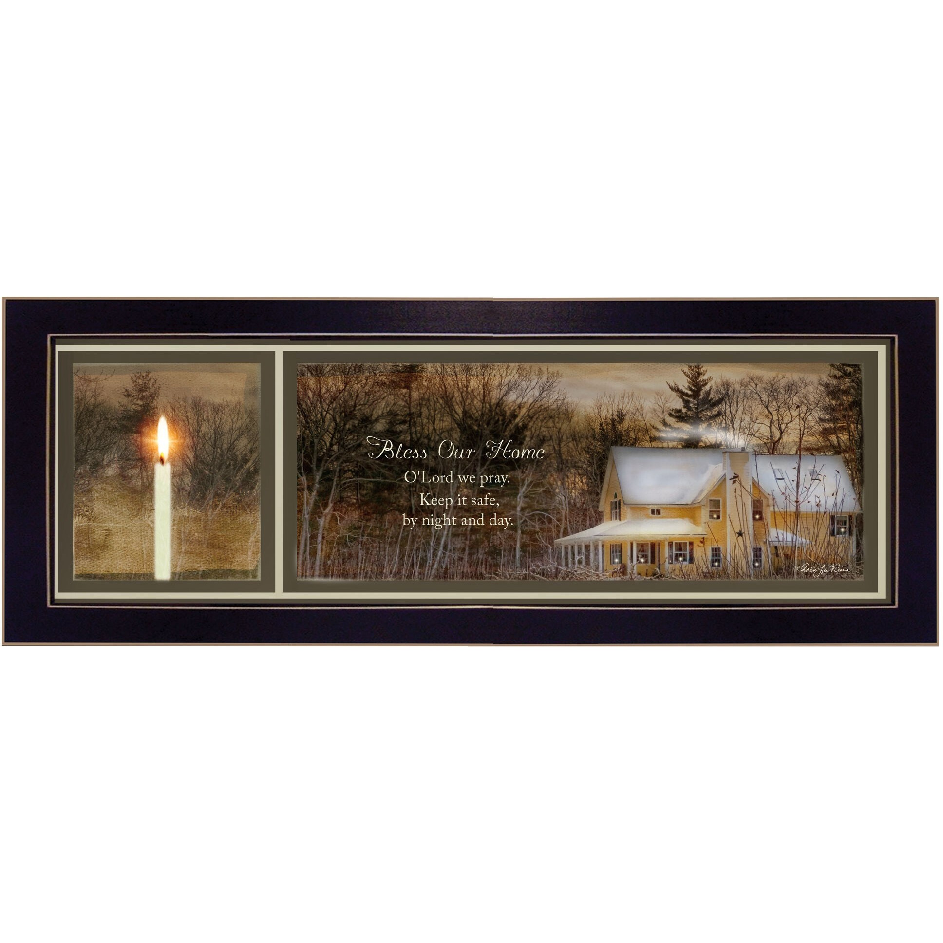 God Bless Our Home 2 Black Framed Print Wall Art
